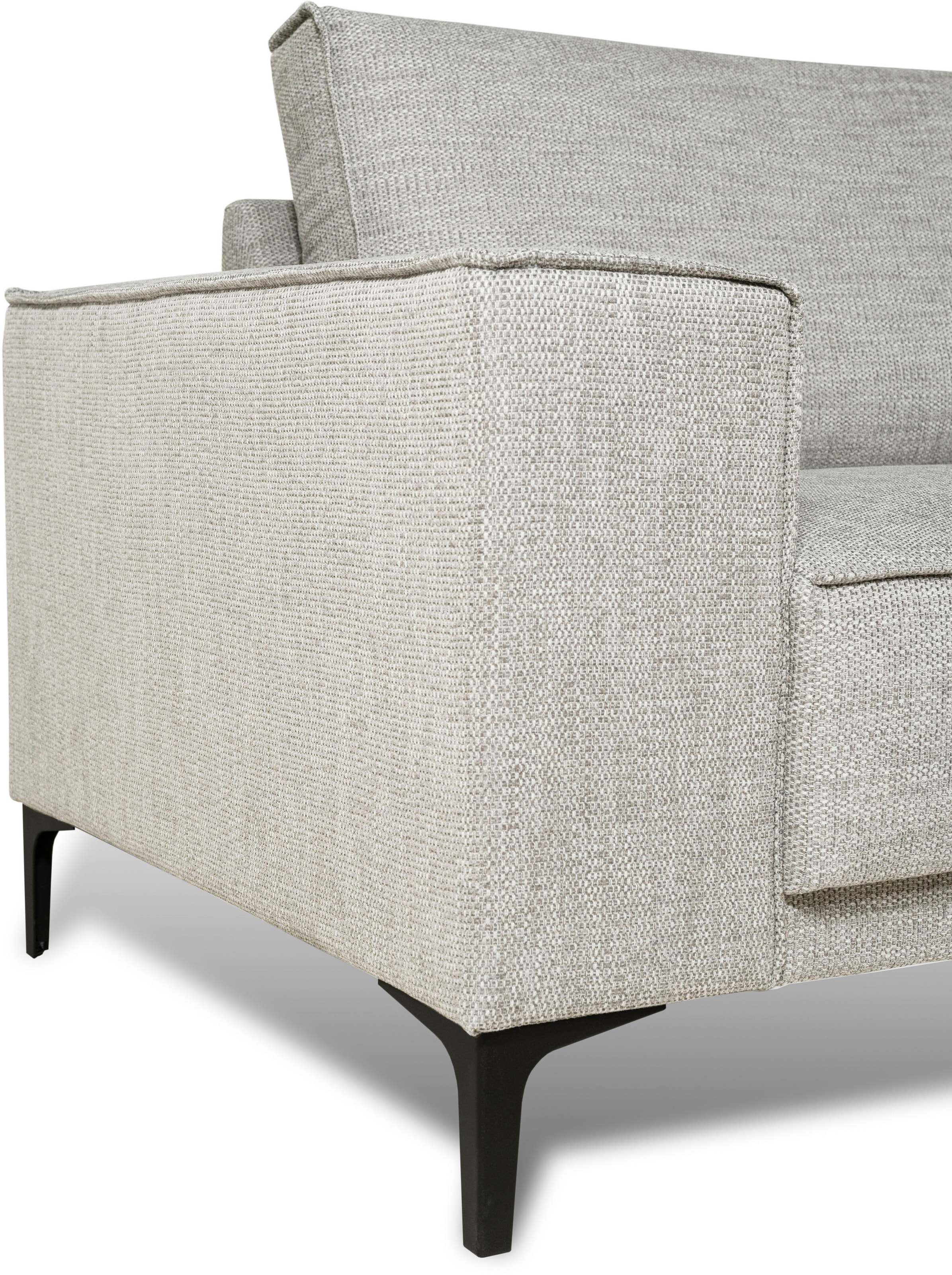 Places of Style 2-Sitzer »Kompaktsofa Oland, Struktur, Flachgewebe, Luxus-Microfaser, Boucle«, 164 cm, Wellenunterfederung, Skandi-Design, Metallfüsse