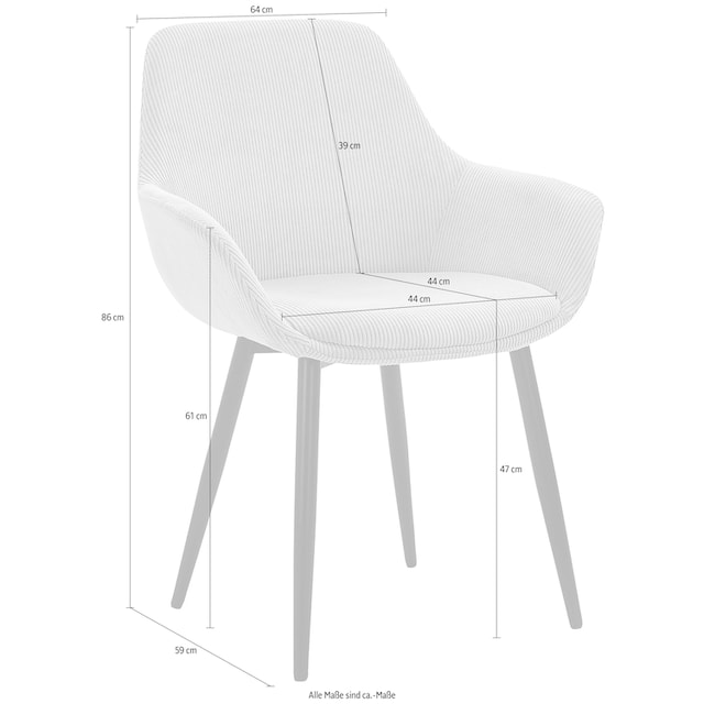 SalesFever Armlehnstuhl, (Set), 2 St., Jelmoli-Versand kaufen | in online Bezug Cord-Optik Strukturstoff