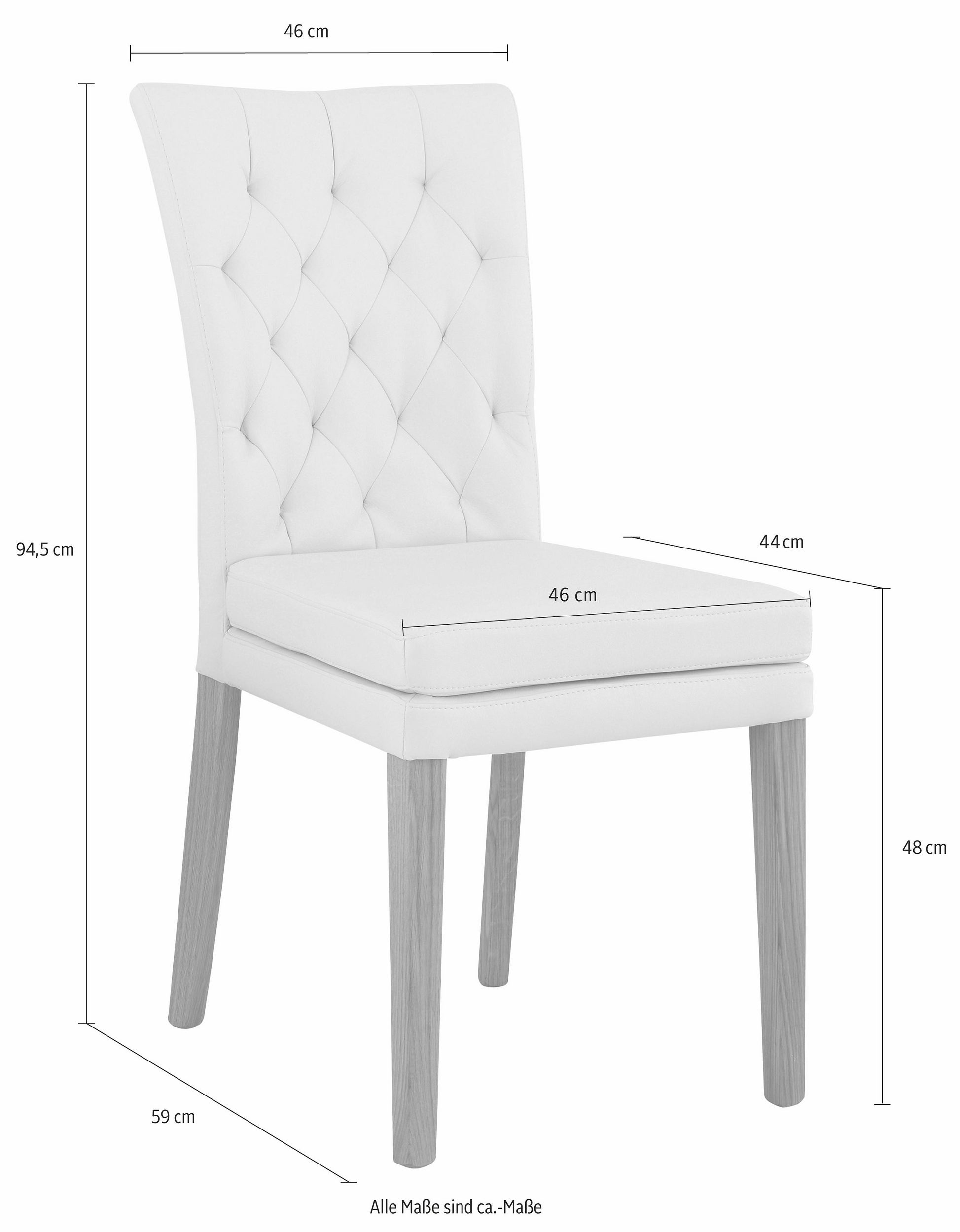 Home affaire 4-Fussstuhl »Colorado«, (Set), 6 St., Kunstleder, Beine aus Buche, wengefarben lackiert, Im 2er, 4er oder 6er-Set