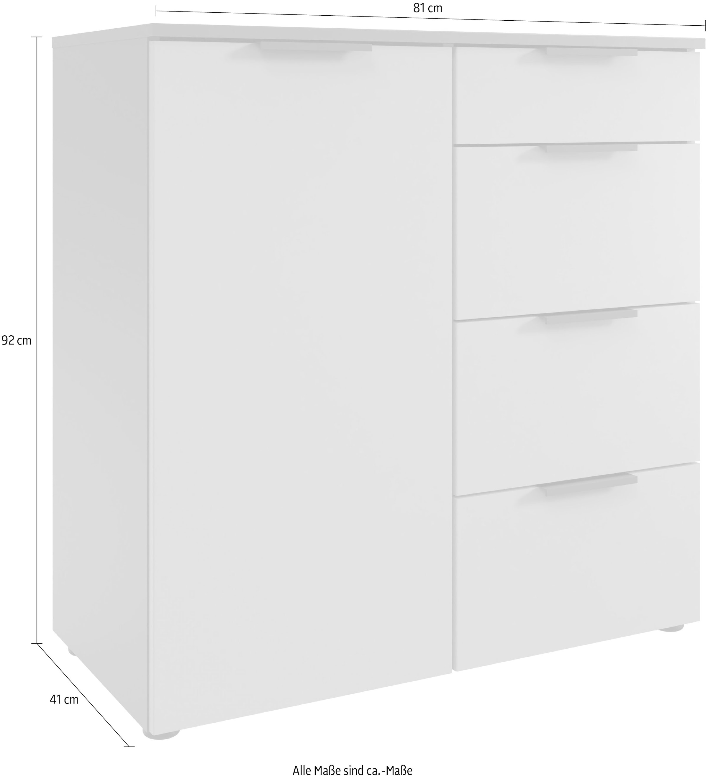 Wimex Kombikommode »Oxford by fresh to go, mit Schubladen, in 2 Grössen«, (81 oder 135cm breit, 92cm hoch, 41cm tief), Mit Soft-close Beschlägen, Kommode Made in Germany
