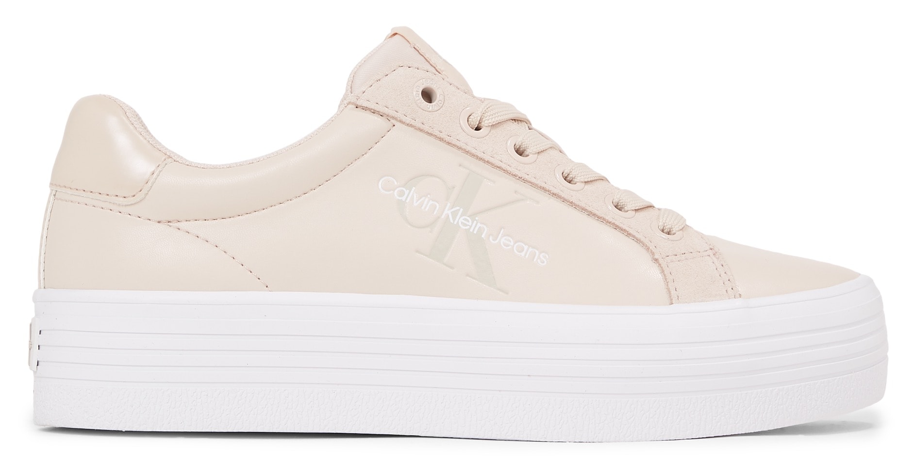 Calvin Klein Jeans Plateausneaker »BOLD VULC FLATF LOW MIX ML MTR«, mit weichem Schaftrand, Freizeitschuh, Halbschuh, Schnürschuh