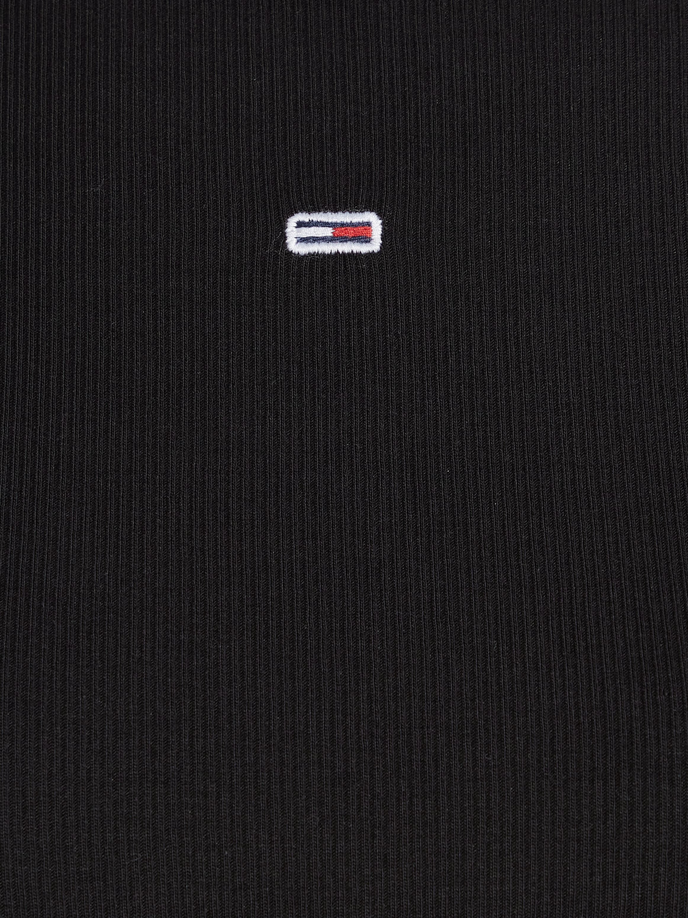 Tommy Jeans Langarmshirt »Slim Essential Rib Longsleeve Rippshirt«, in Rippoptik, mit Tommy Jeans Logo-Flag Stickerei