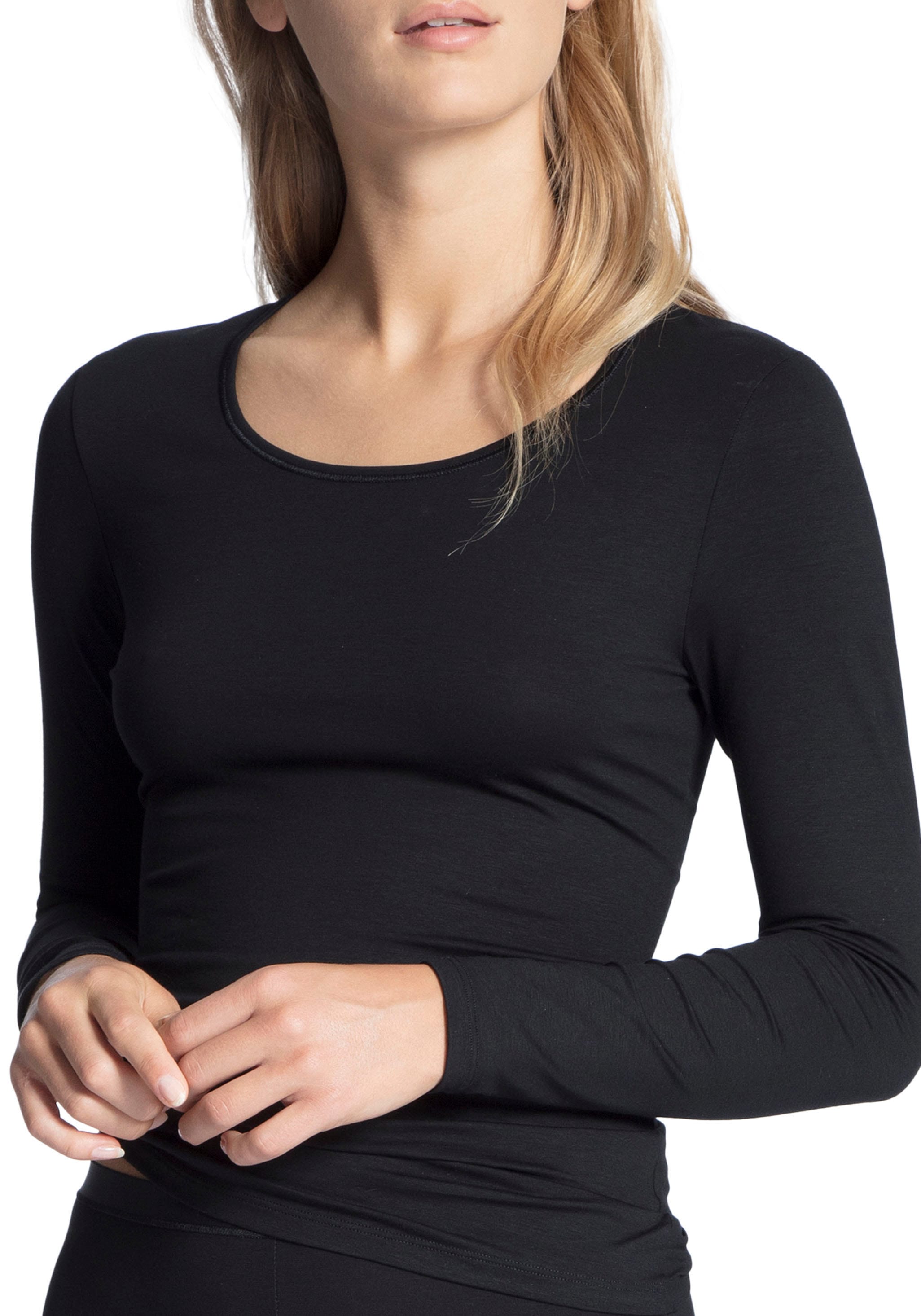 CALIDA Langarmshirt »Natural Comfort«, mit flacher Nahtverarbeitung an Dekolleté und Taille