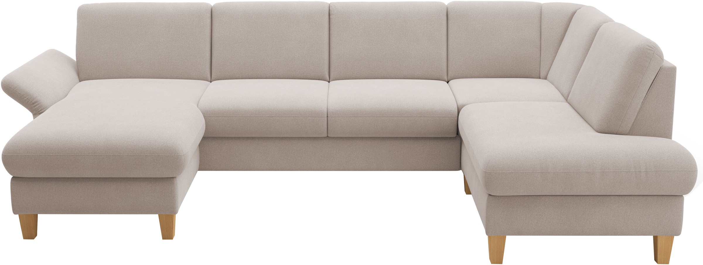 Home affaire Wohnlandschaft »Rochelle, U-Form«, optional mit Armteilverstellung, mit Bettfunktion & Bettkasten