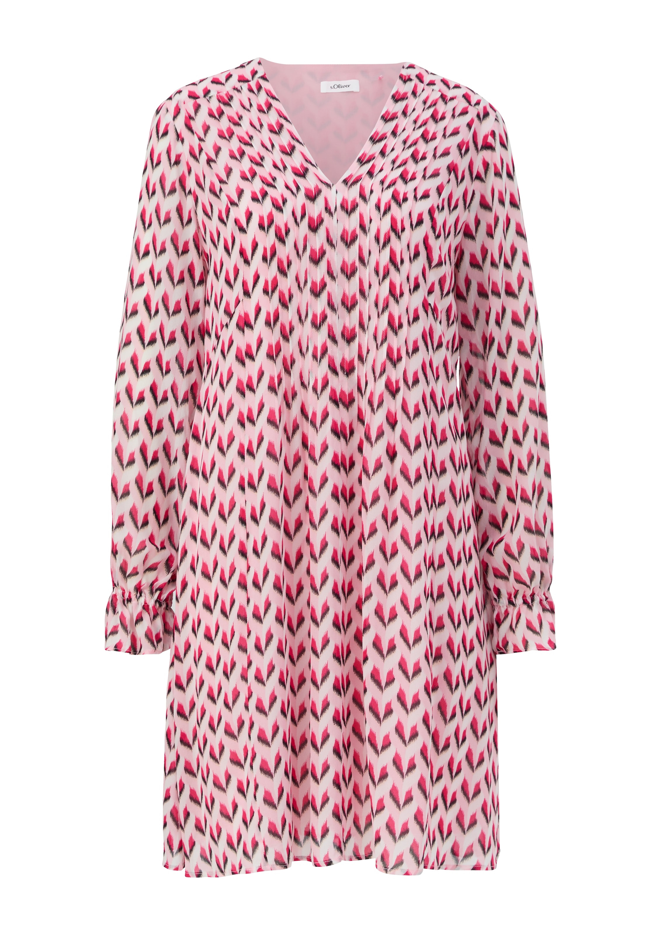 s.Oliver BLACK LABEL Tunikakleid, mit Minimalprint und aus Viskose