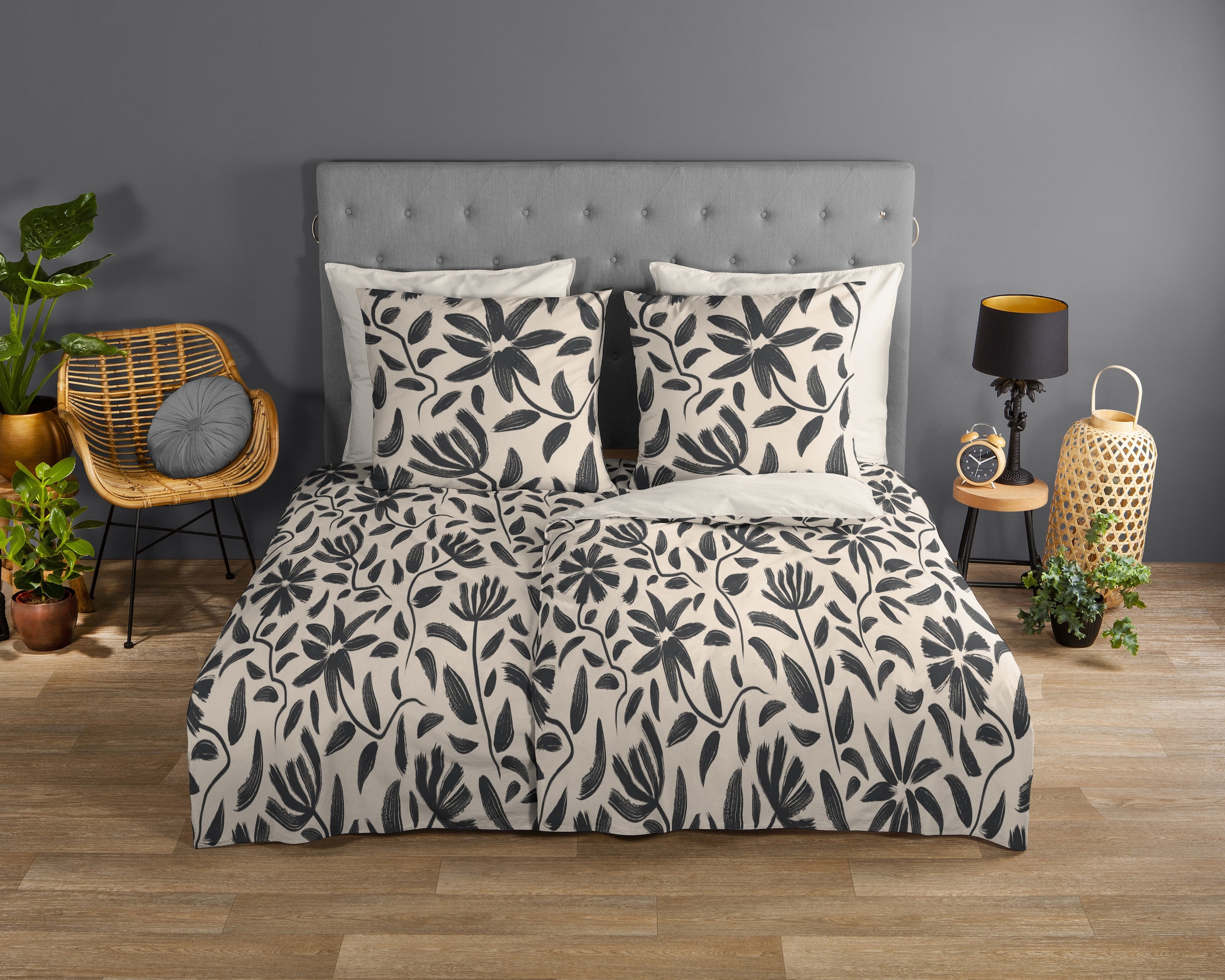 good morning Wendebettwäsche »Emilia«, 100% Baumwolle, Renforcé, Reissverschluss, Wendeoptik, Simple, Natur