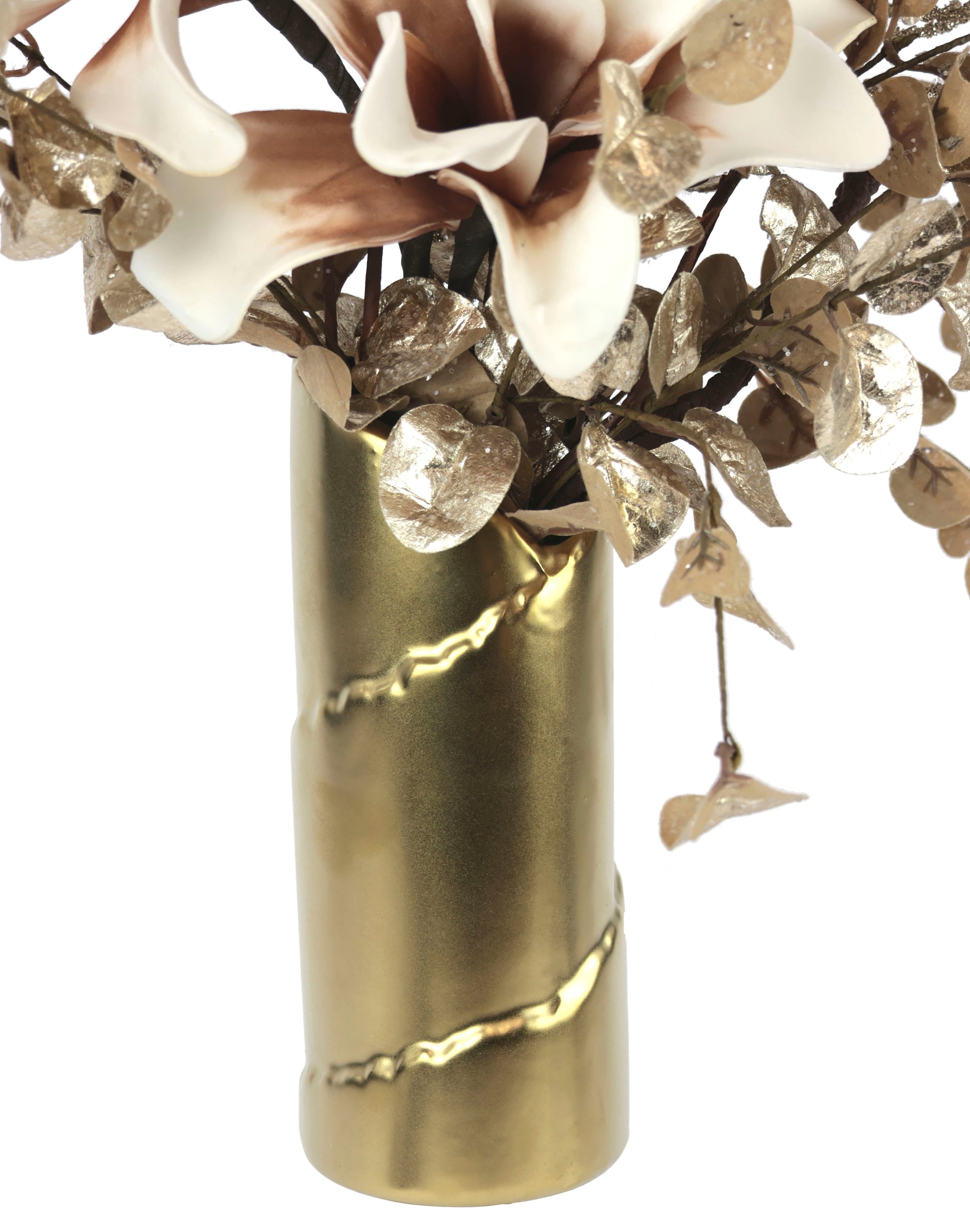 Weihnachtdeko,«, I.GE.A. kaufen Winterliche festliche Vase, Soft-Magnolie Weihnachtsgesteck »Gesteck, in Kunstpflanze Kunstblumen-Arrangement, Blumenensemble,