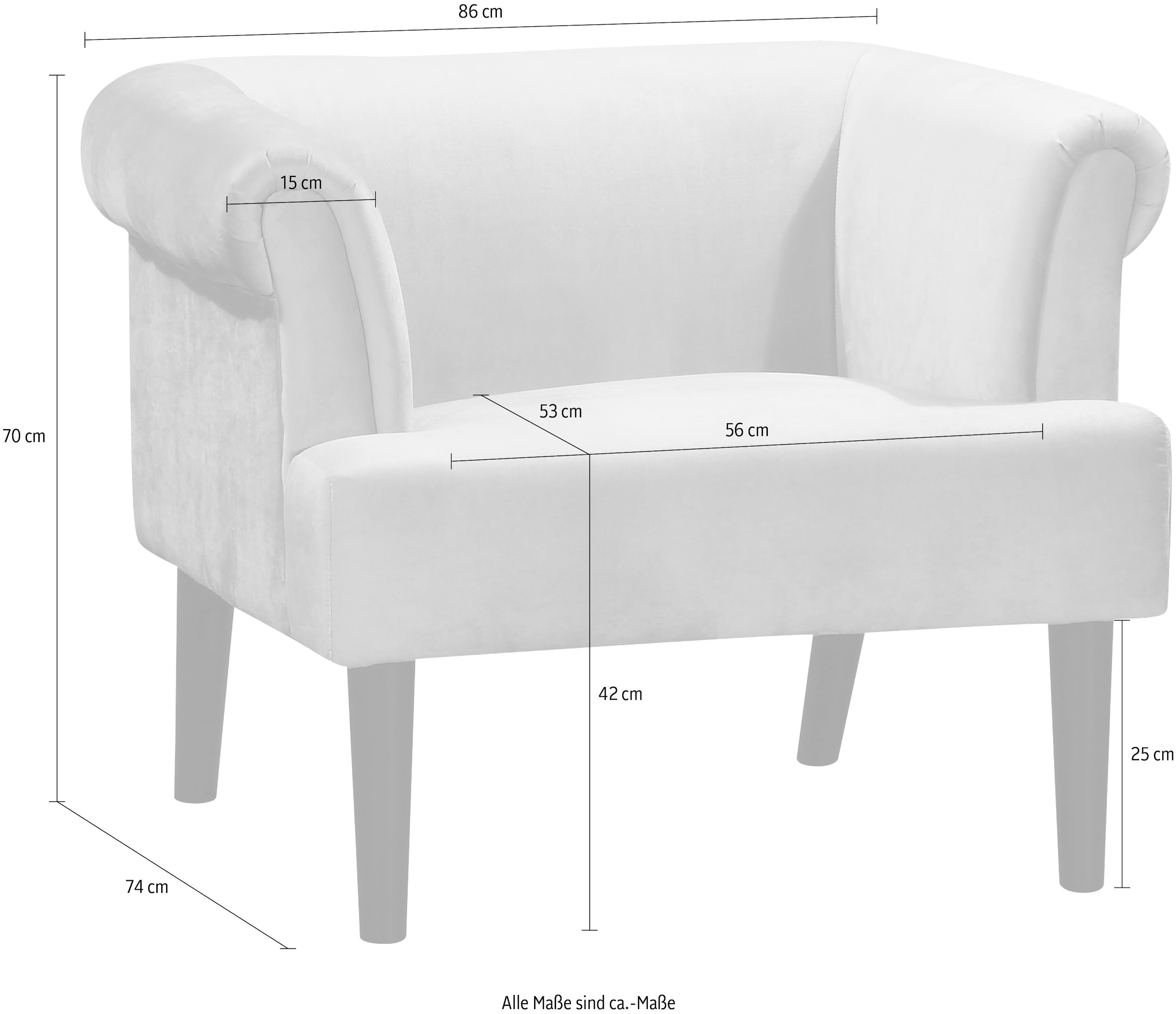 ATLANTIC home collection Sessel »Charlie«, Loungesessel mit Wellenunterfederung