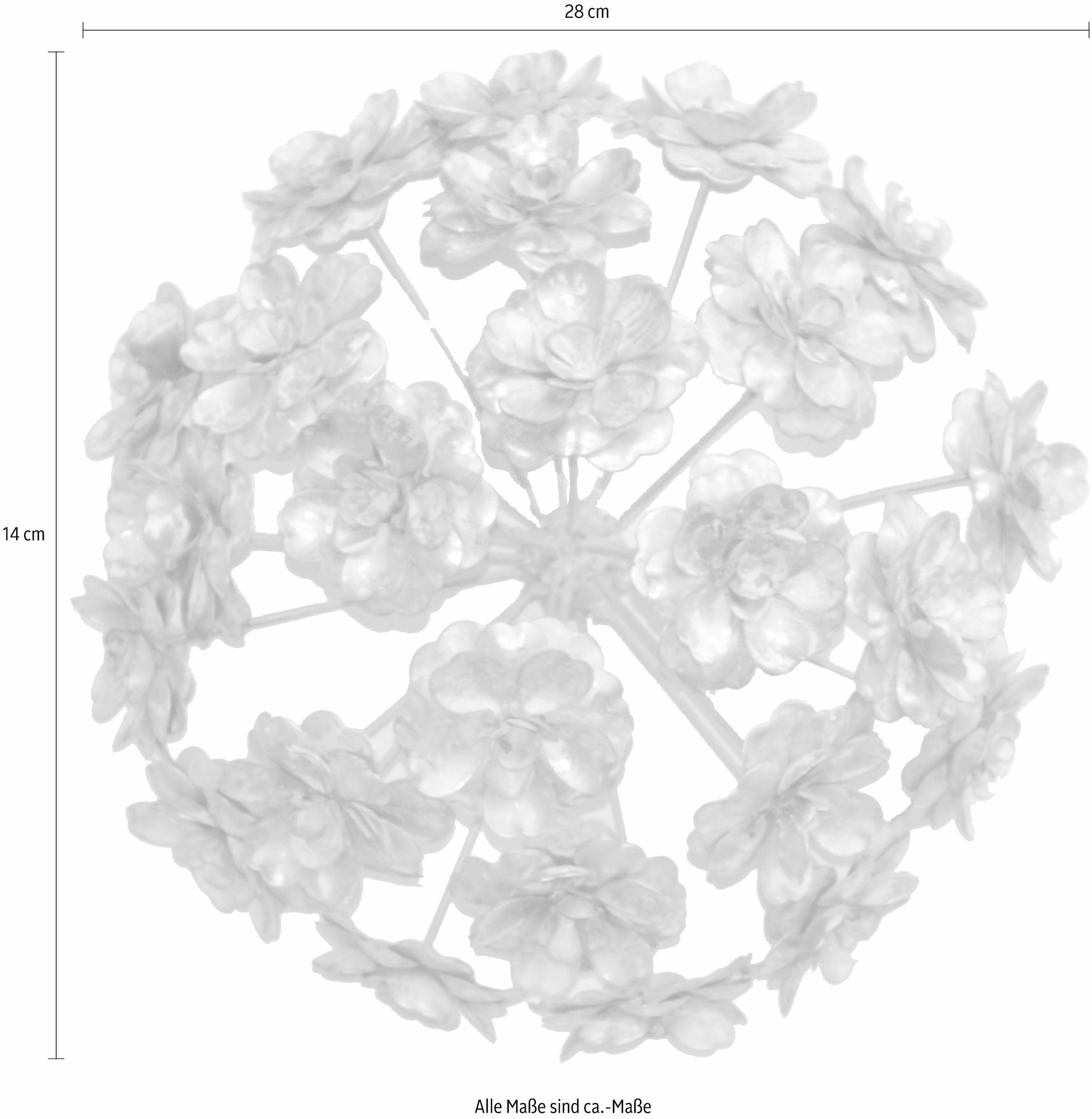 HOFMANN LIVING AND MORE Wanddekoobjekt, Wanddekoration aus Metall, rund, Motiv Blumen