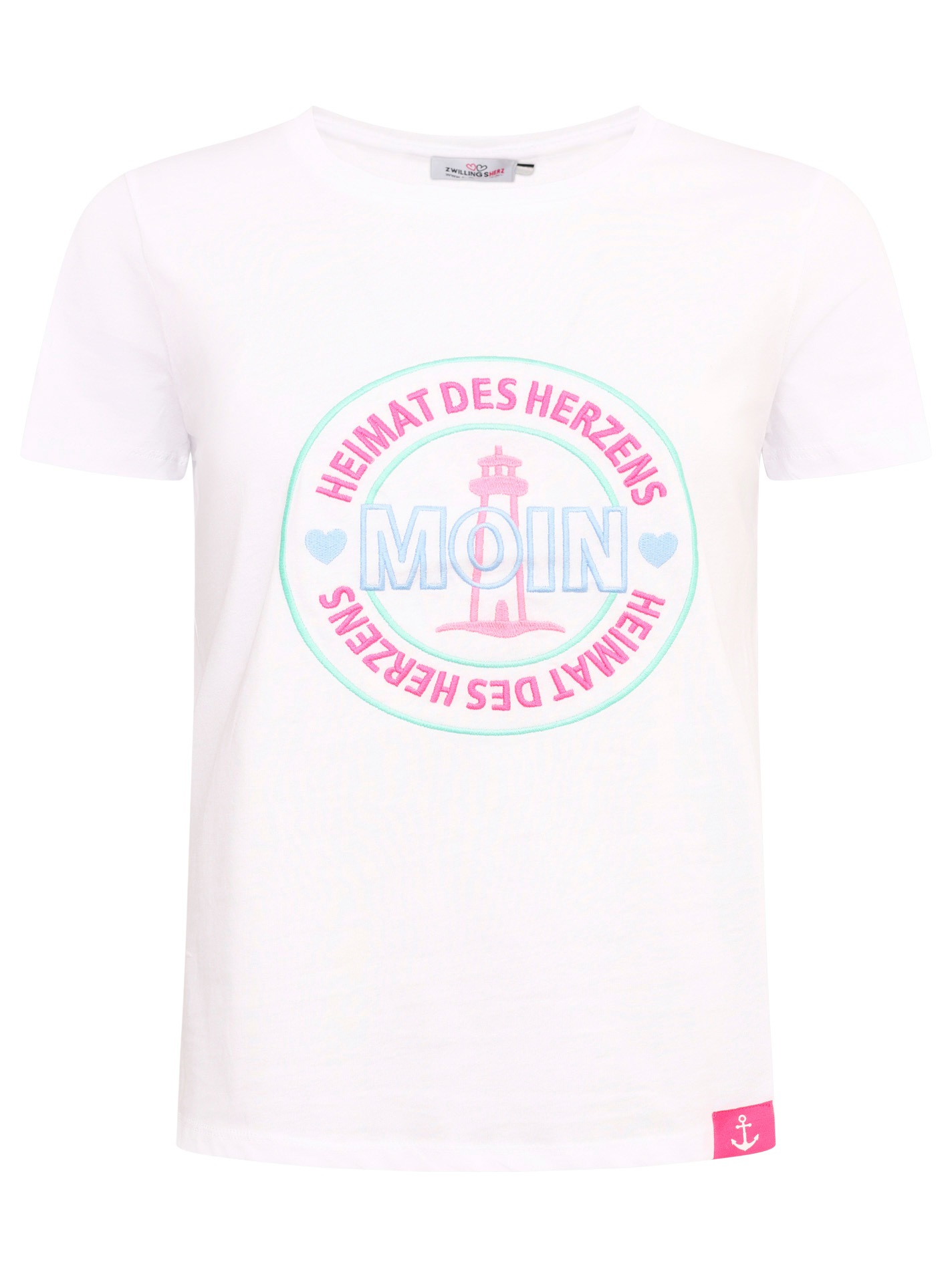 Zwillingsherz T-Shirt »"Heimat des Herzens"« Stickerei, Kurzarm, Rundhalsausschnitt, maritim