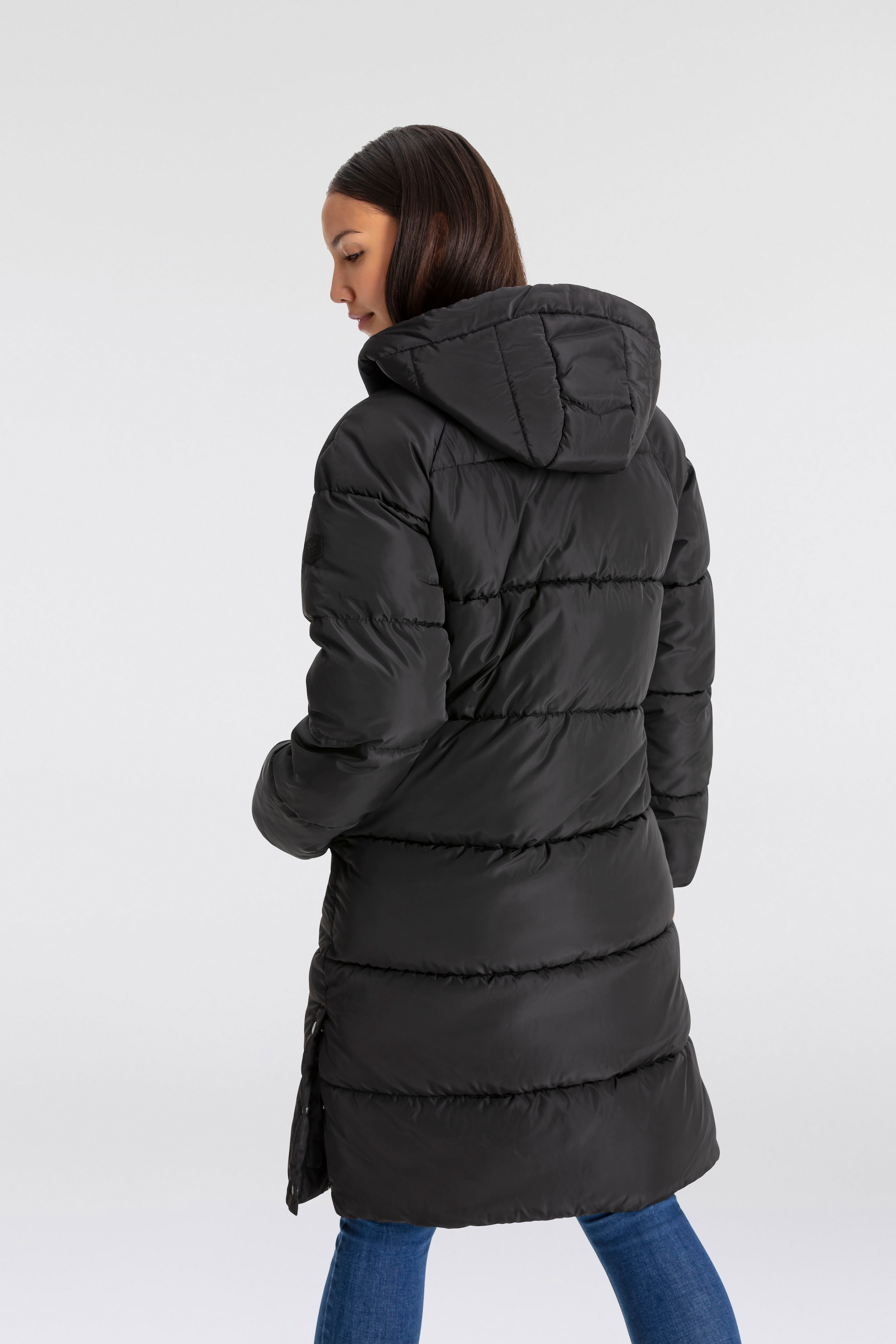 ONLY Steppmantel »ONLAMAND LONG PUFFER COAT CS OTW«, mit Kapuze und praktischem 2-Wege Reissverschluss