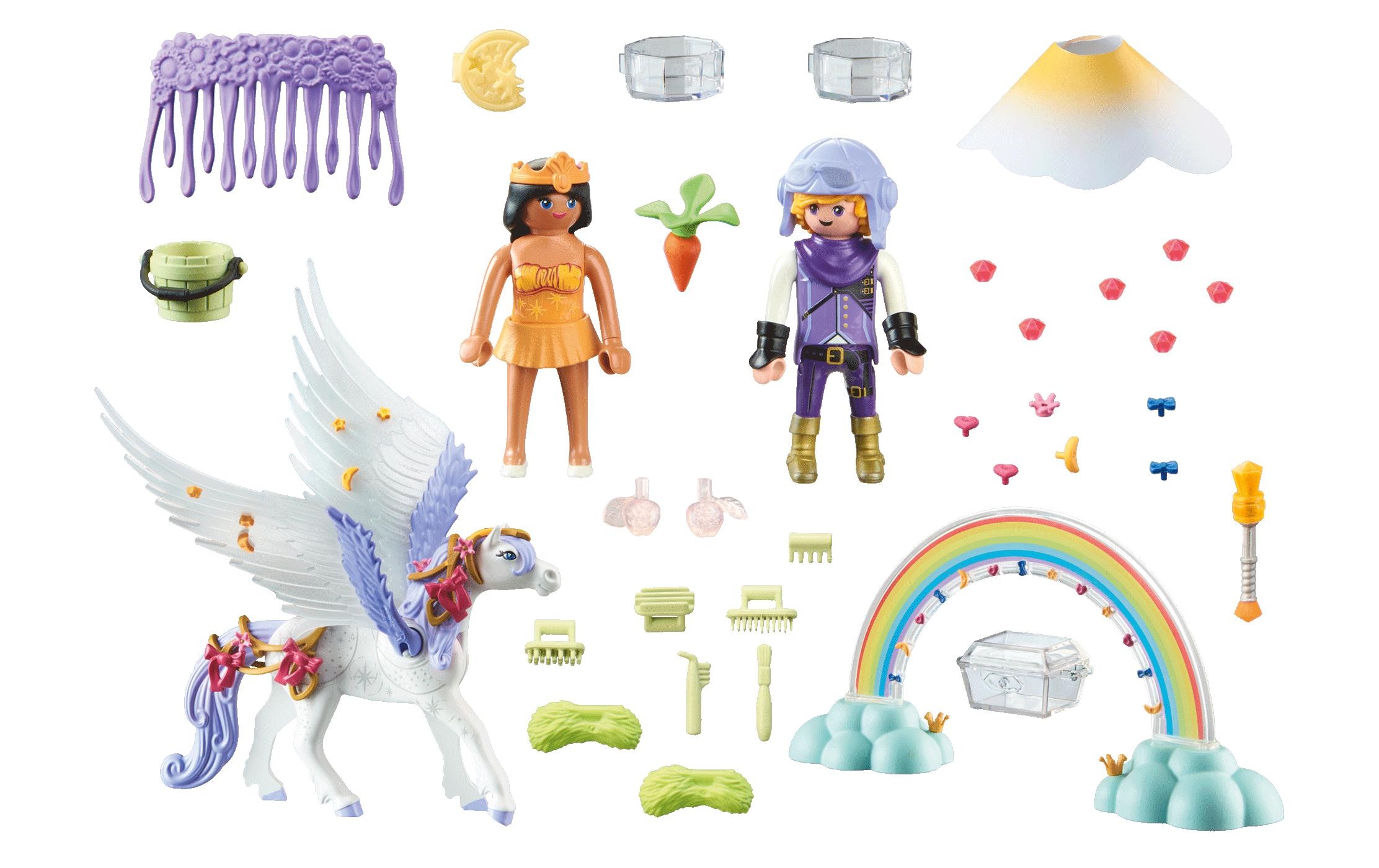 Playmobil® Spielbausteine »Princess Magic Himmlischer Pegasus mit Regenbogen 71361«, (85 St.)
