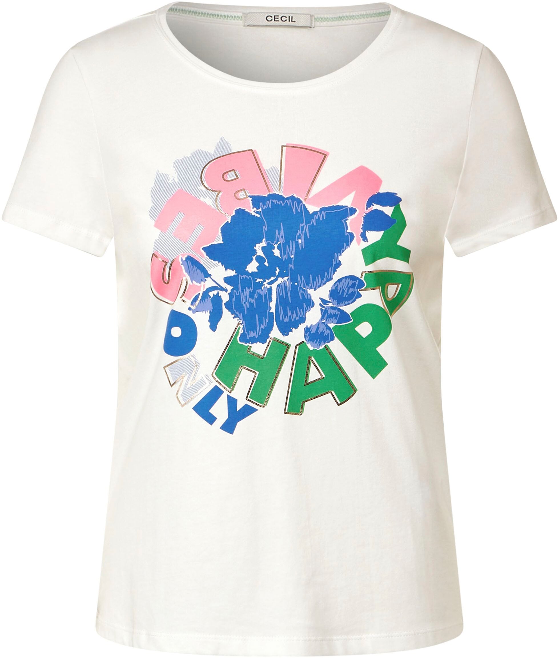 Schweiz T-Shirt, shoppen im online Schnitt Cecil bei hüftlangen Jelmoli-Versand