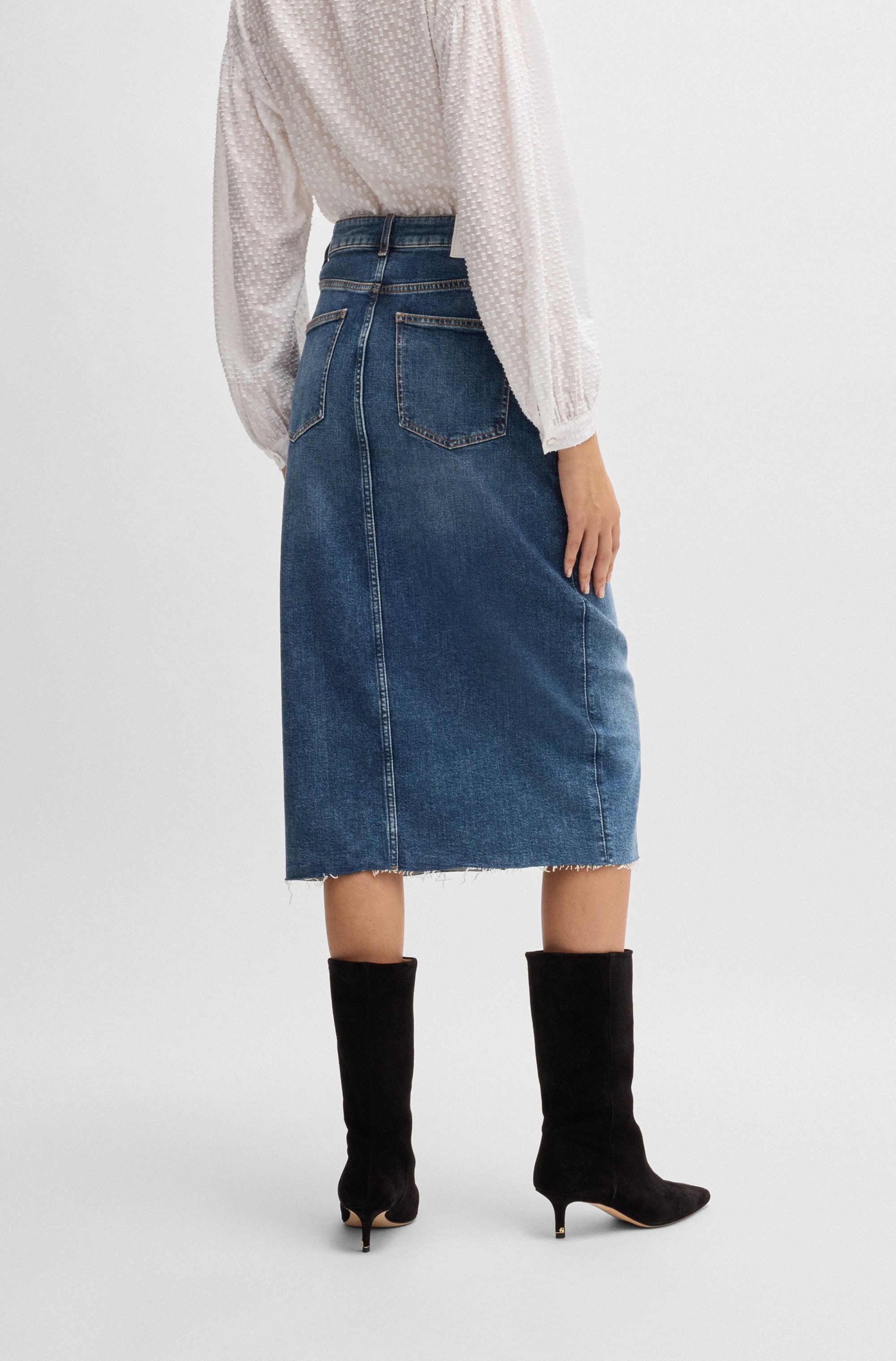 BOSS ORANGE Webrock »DENIM SKIRT MIDI Premium Damenmode«, widerstandsfähig