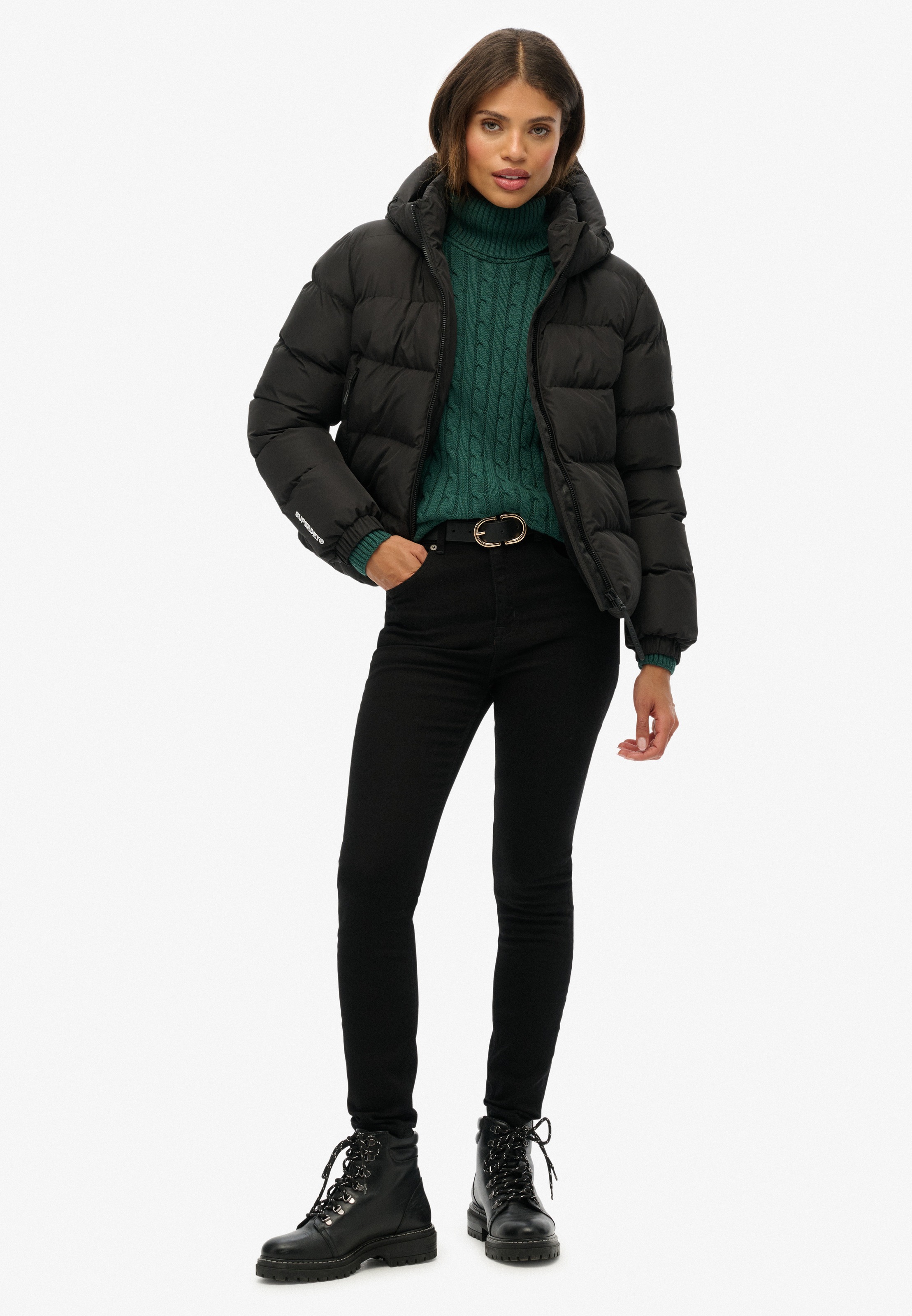 Superdry Steppjacke »HOODED SPORTS PUFFER JACKET«, mit Kapuze