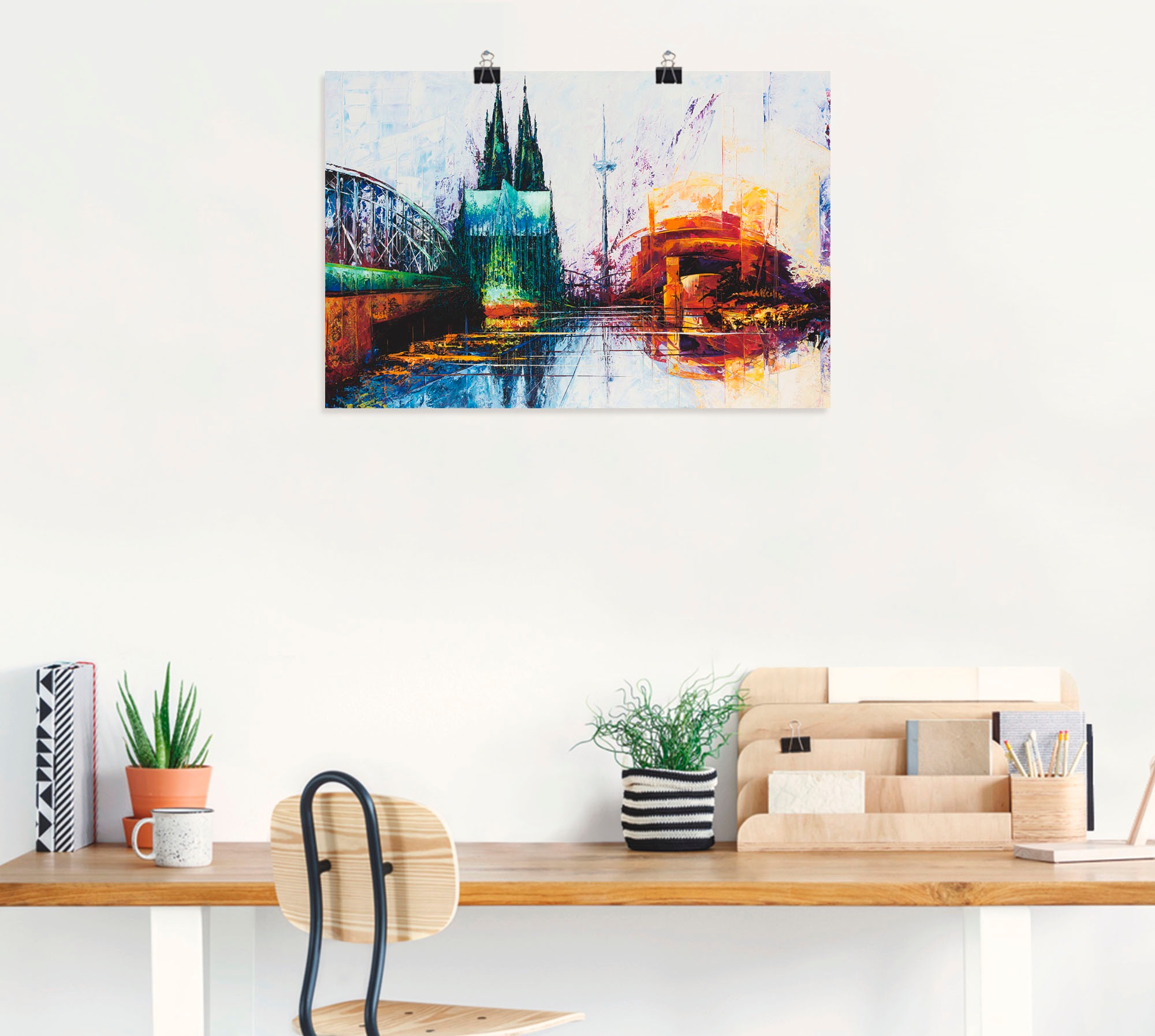 Artland Wandbild »Kölner Dom Skyline 3«, Deutschland, (1 St.), als Alubild, Leinwandbild, Wandaufkleber oder Poster in versch. Grössen