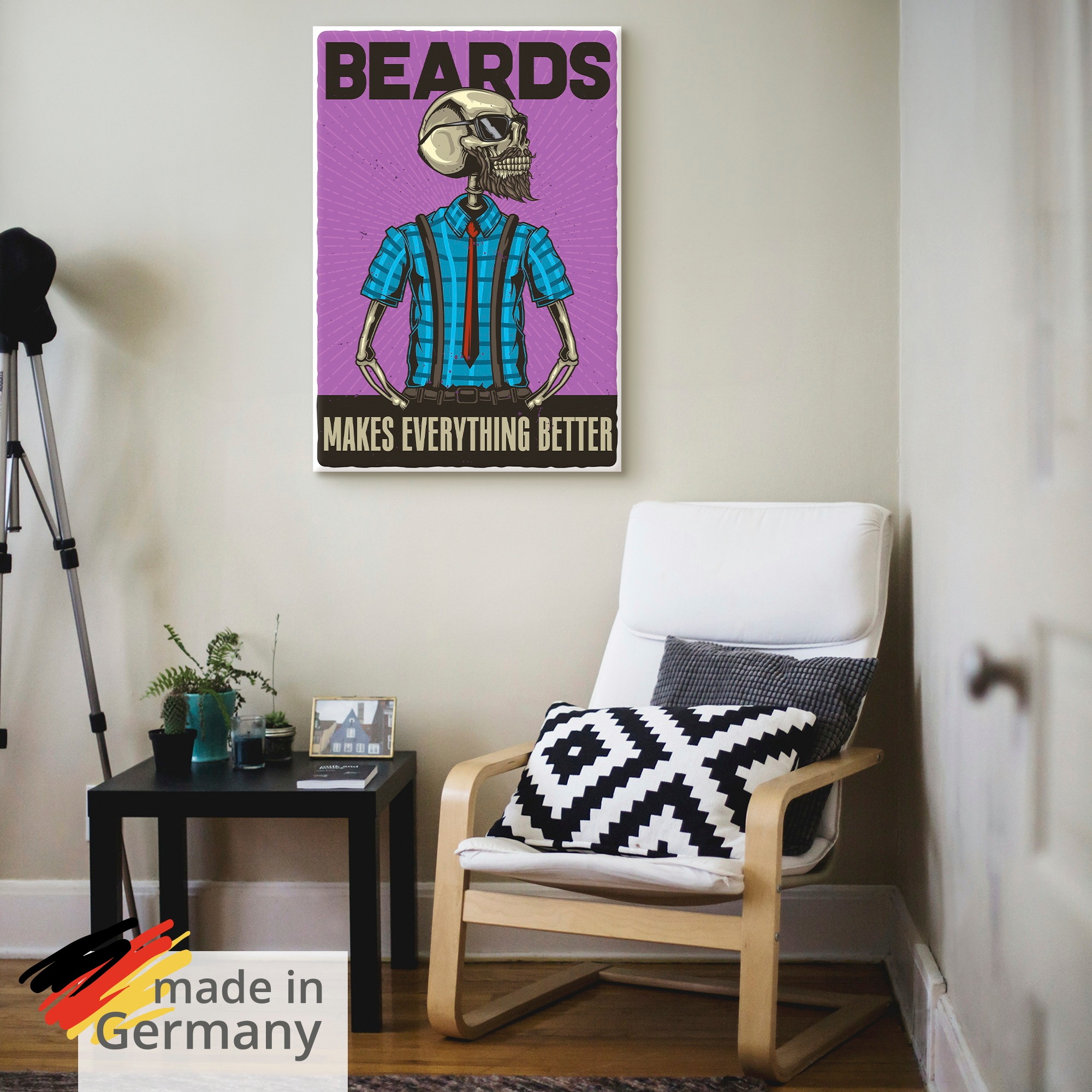Artland Wandbild "Bärte machen alles besser" 1 Stk. tlg. als Alubild, Leinwandbild, Poster, Wandaufkleber in verschied. Größen