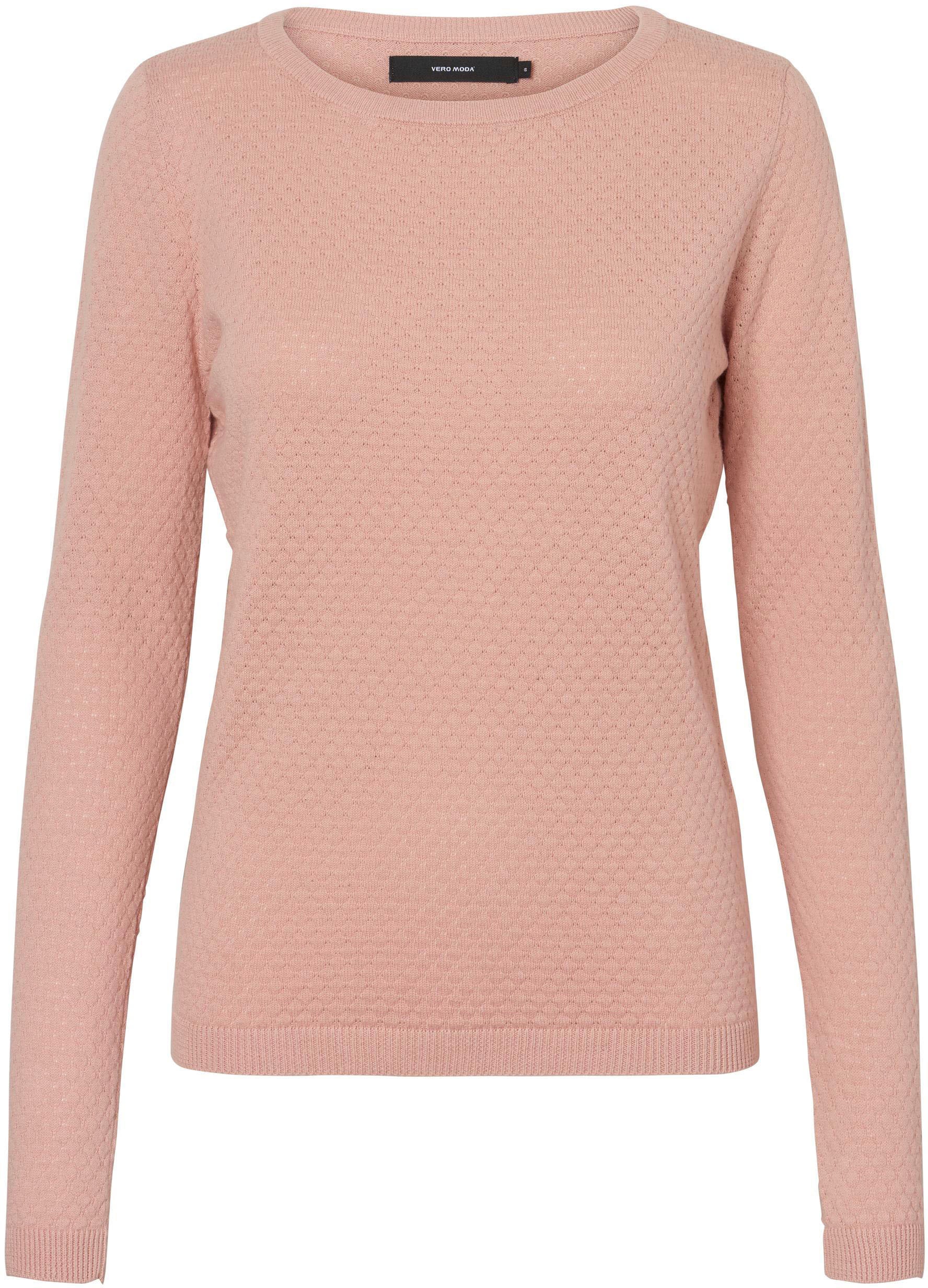 Vero Moda Rundhalspullover »VMCARE STRUCTURE LS O-NECK BLOUSE«, aus Bio-Baumwolle