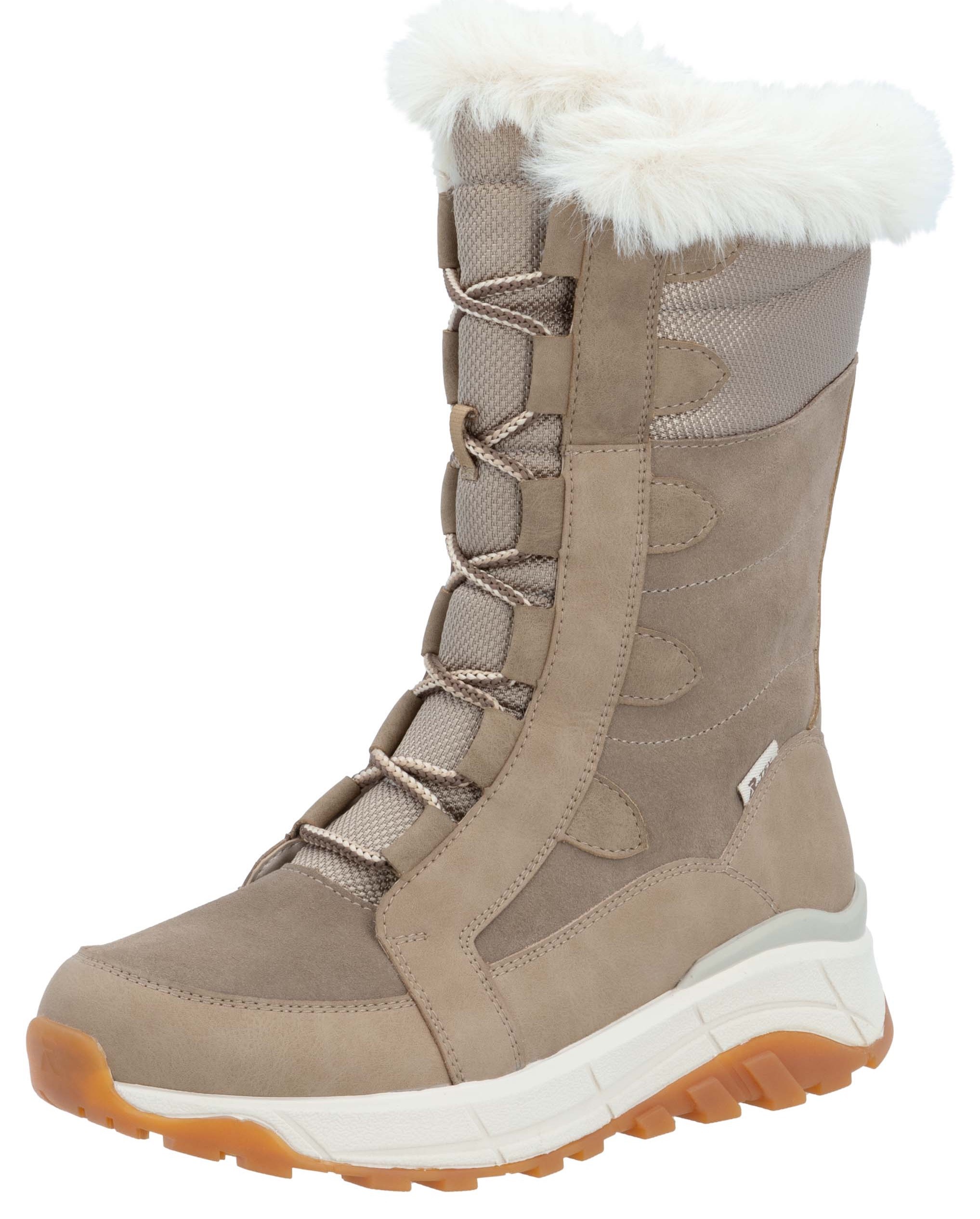 RIEKER Sport Winterboots , Schneeboots, Winterboots mit Lammwollfutter, Fiber Grip Laufsohle
