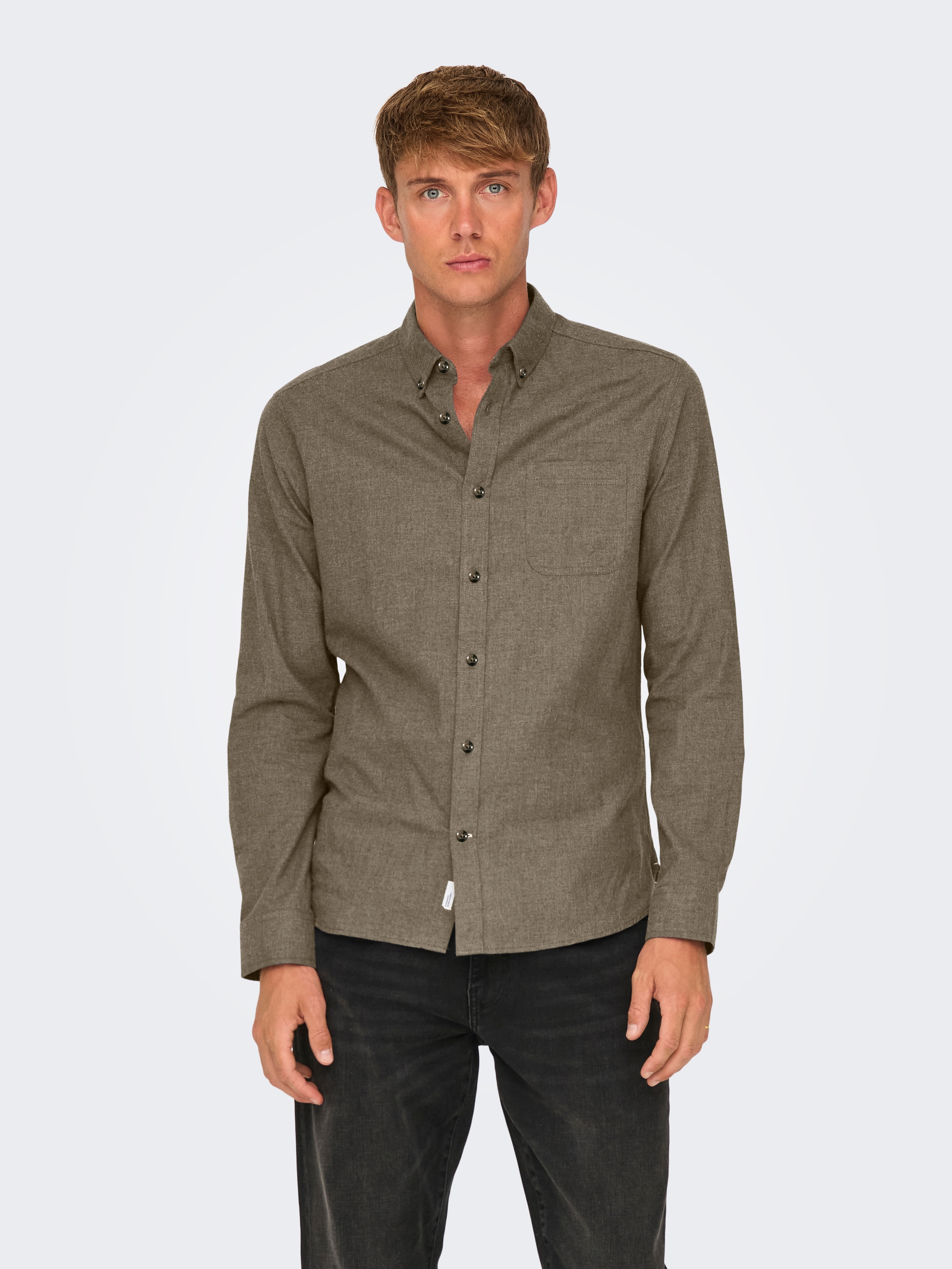ONLY & SONS Langarmhemd »ONSROAD LIFE REG MELANGE LS SHIRT NOOS«