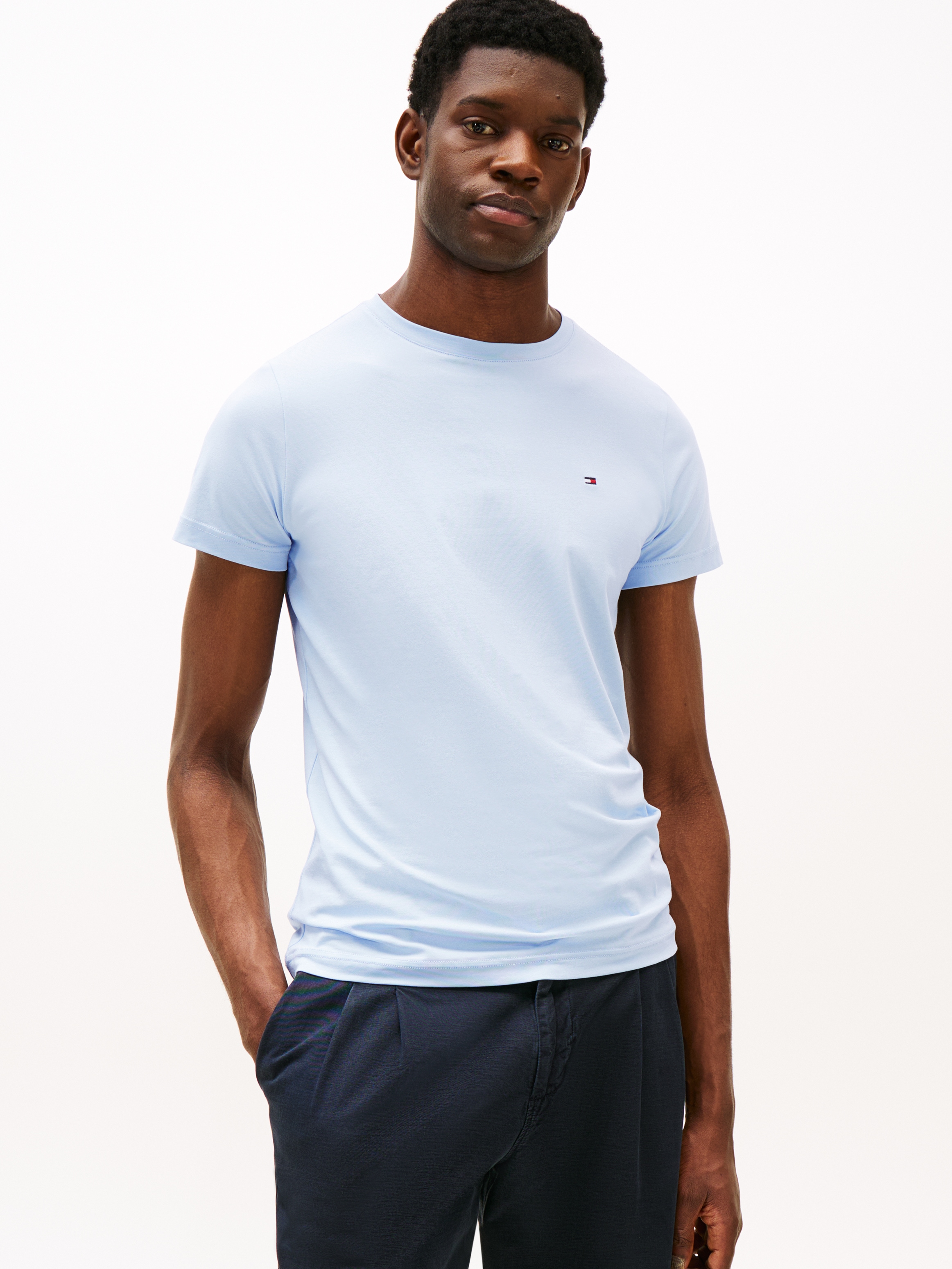 Tommy Hilfiger T-Shirt »STRETCH SLIM FIT TEE«, mit Rundhalsausschnitt
