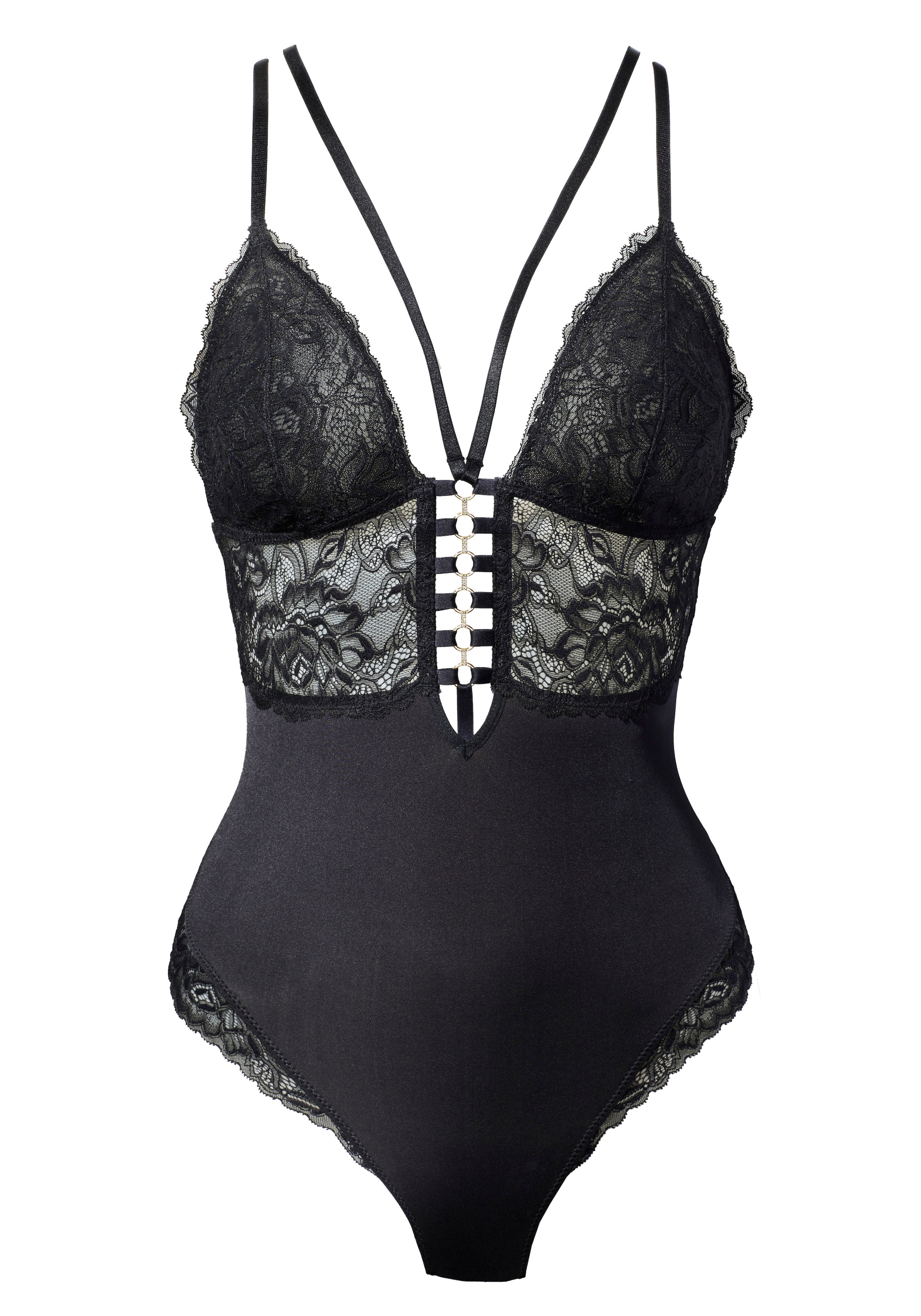 JETTE Stringbody, ohne Bügel aus feiner Jacquardspitze, sexy Dessous, Reizwäsche