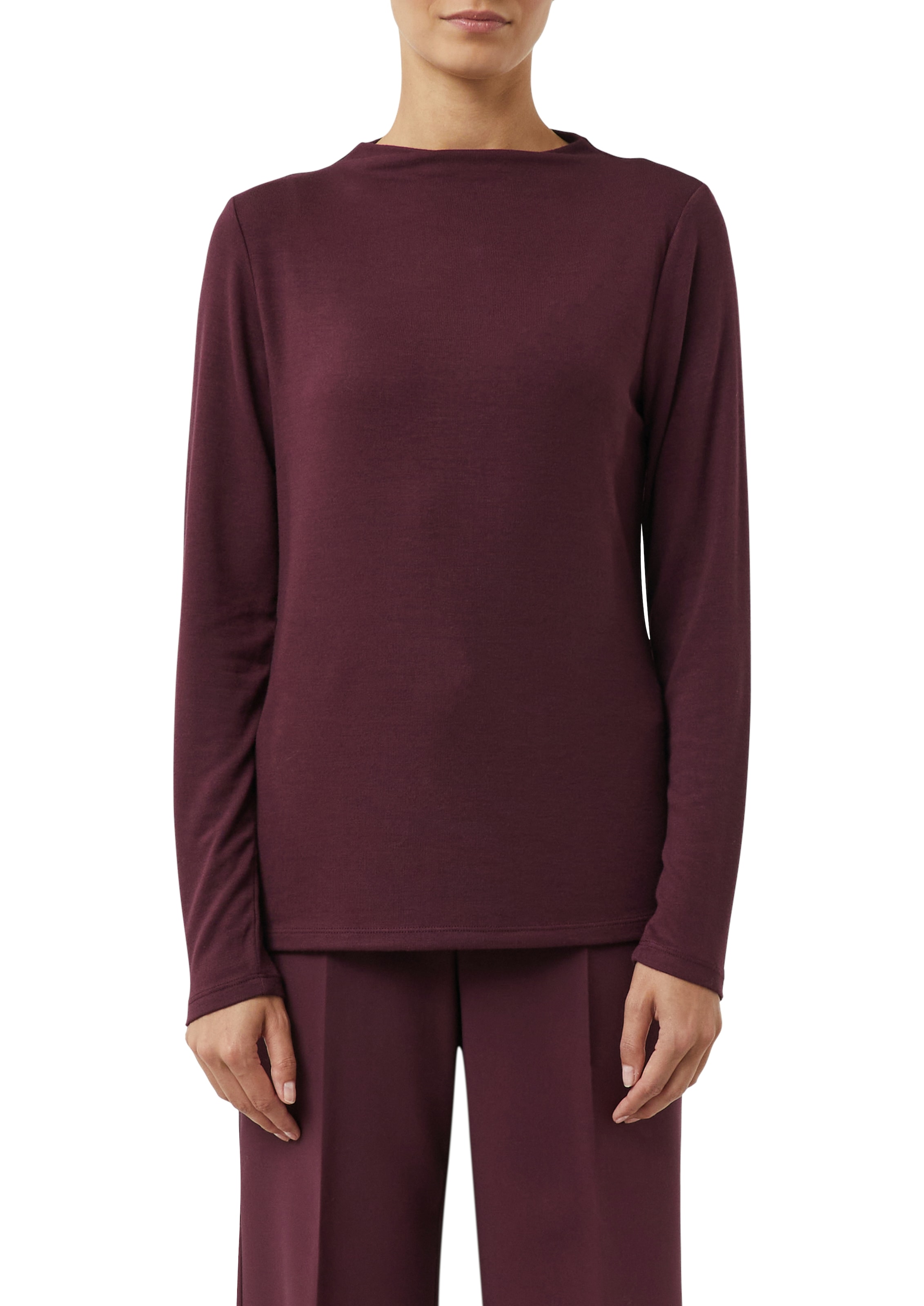 Comma Langarmshirt mit Stehkragen
