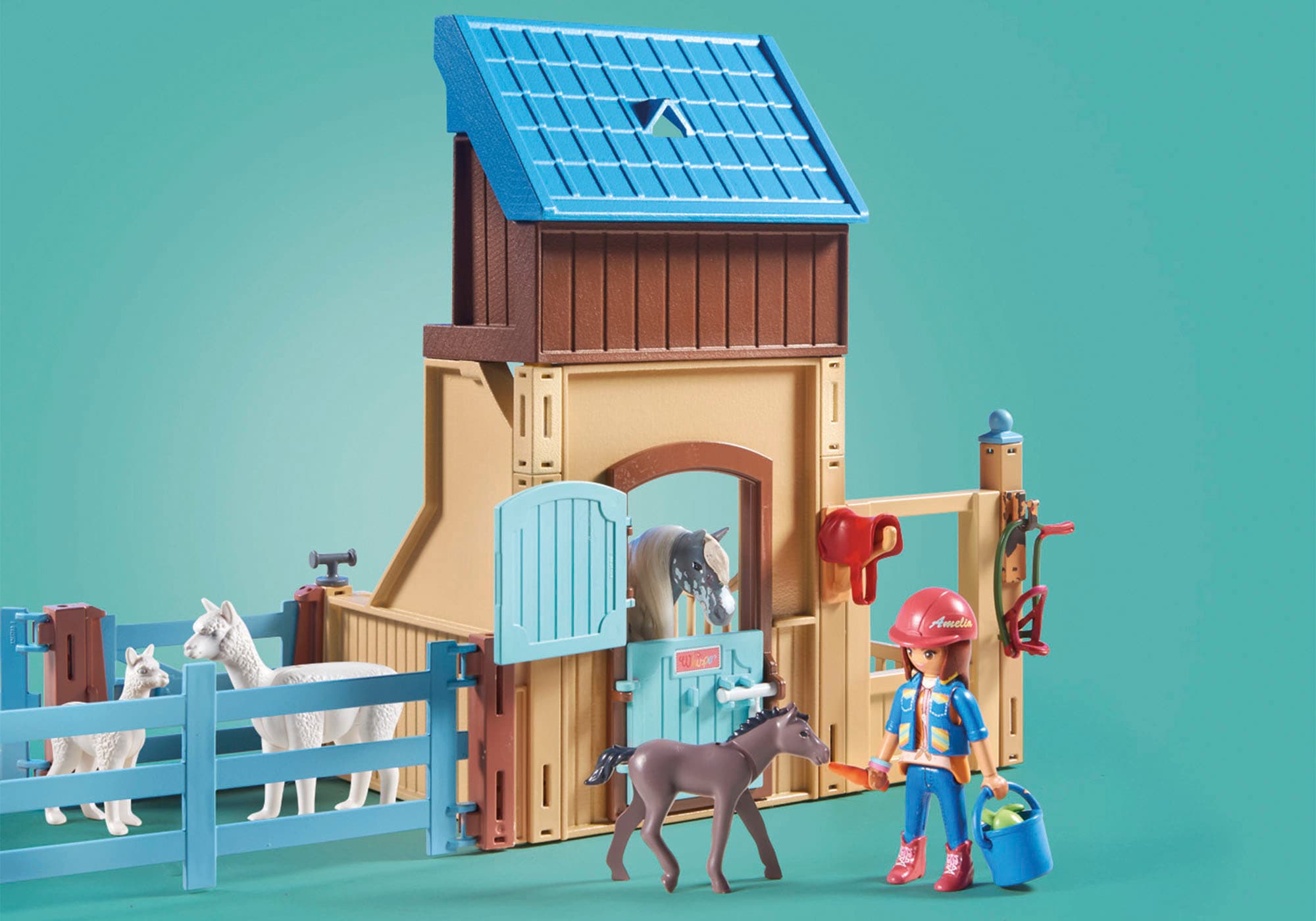 Playmobil® Konstruktions-Spielset »Amelia & Whisper mit Pferdebox (71353), Horses of Waterfall«, (117 St.), teilweise aus recyceltem Material