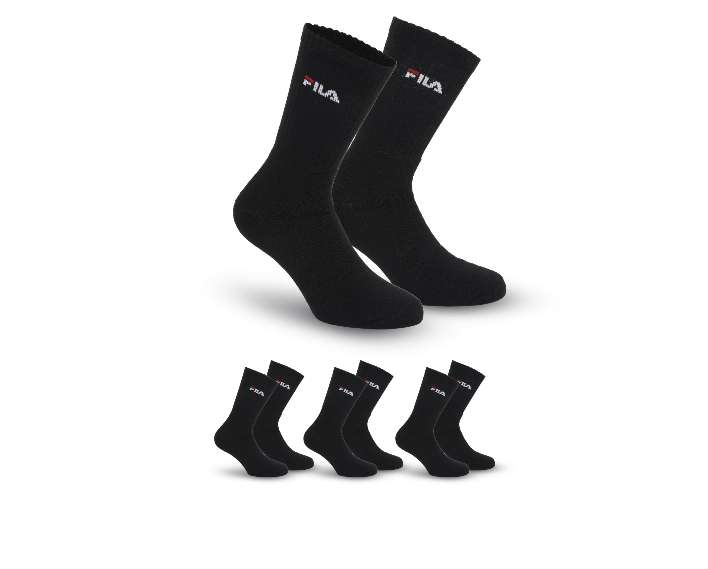 Fila Tennissocken »UNISEX CREW TENNIS FULL TERRY SOCKS« 3 Paar tlg. mit dezentem Logoschriftzug