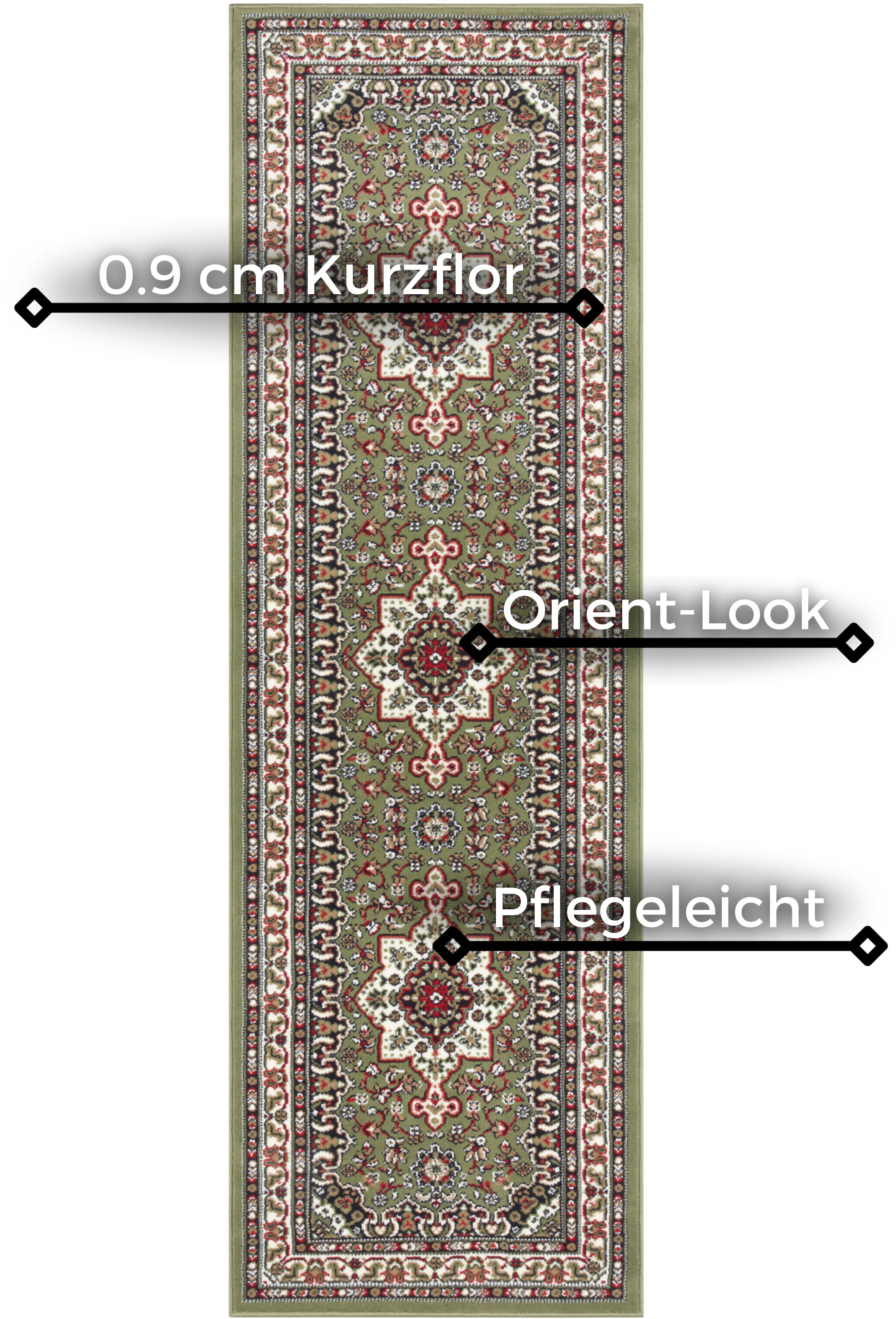 HANSE Home Teppich »Parun Täbriz«, rechteckig, 9 mm Höhe, Kurzflor, Orient, Läufer, Vintage, Esszimmer, Wohnzimmer, Flur