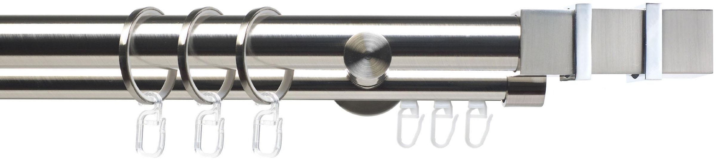 Liedeco Gardinenstange »CELQUADE02SG2L«, 2 läufig-läufig, Fixmass, 2-läufig im Fixmass Ø 25/20 mm
