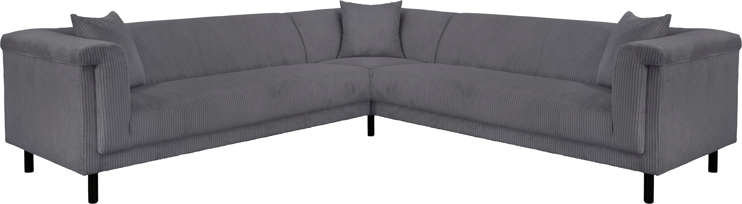 INOSIGN Ecksofa »AGNIA L-Form  B/T/H: 244/244/71 cm«, incl. Zierkissen, gleichschenklig, auch in Cord