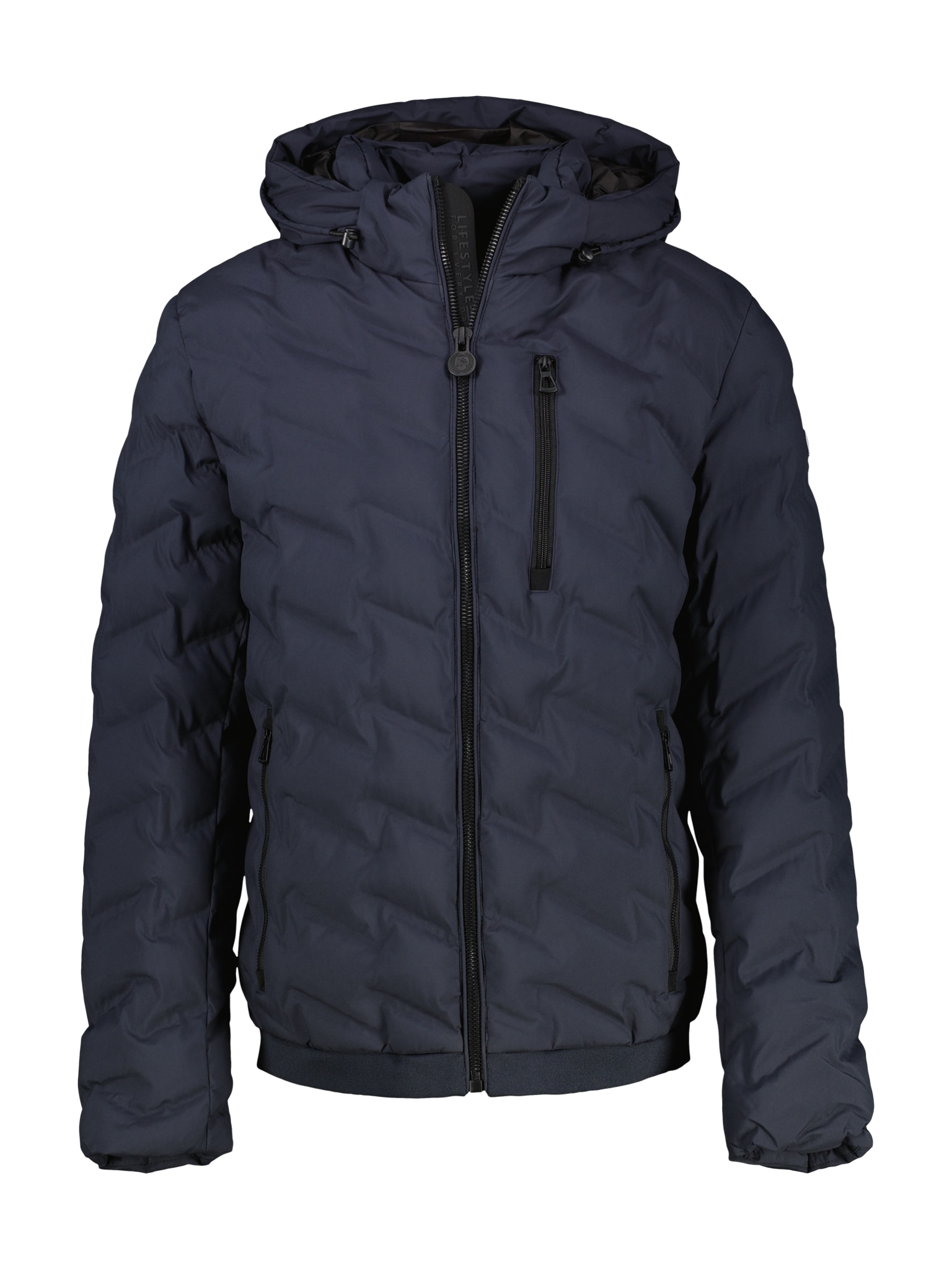 LERROS Winterjacke, mit Kapuze, mit Markenschriftzug am Bund
