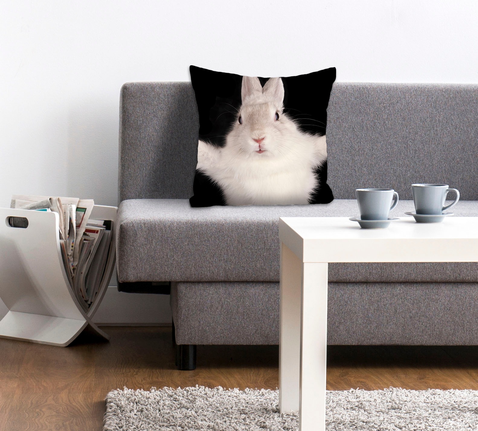 queence Dekokissen »Hugging Bunny«, mit einem kuschelbedürftigen Hasen