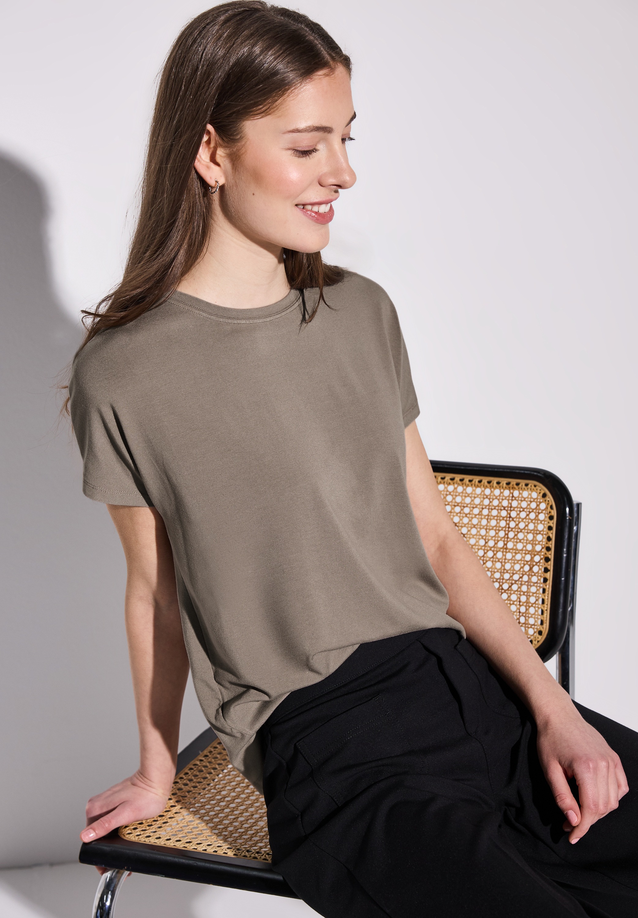 STREET ONE Shirttop »Style Crista«, mit hängenden Schultern