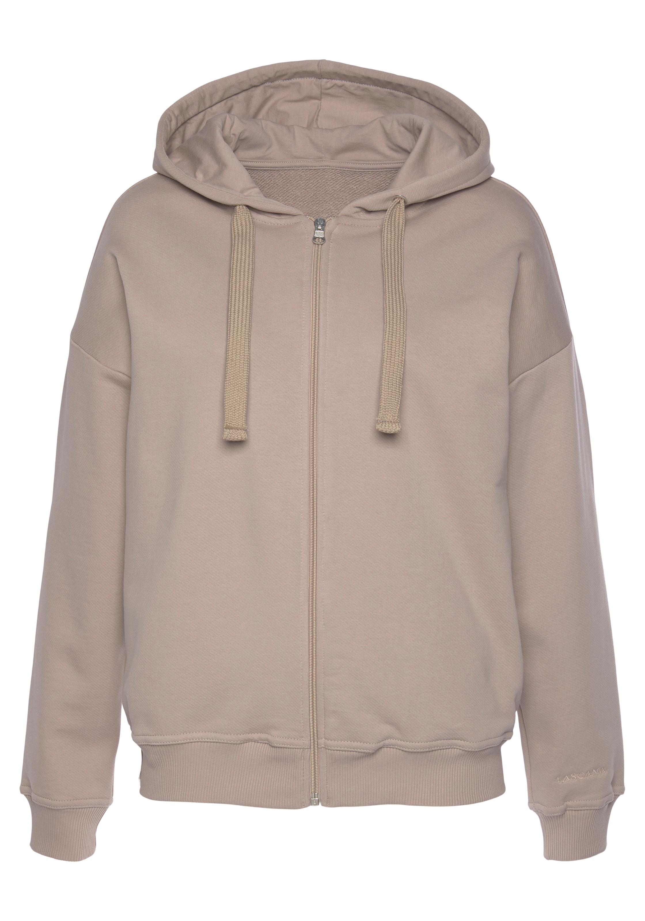 LASCANA Sweatjacke »-Loungejacke«, aus organischer Baumwolle, Loungewear