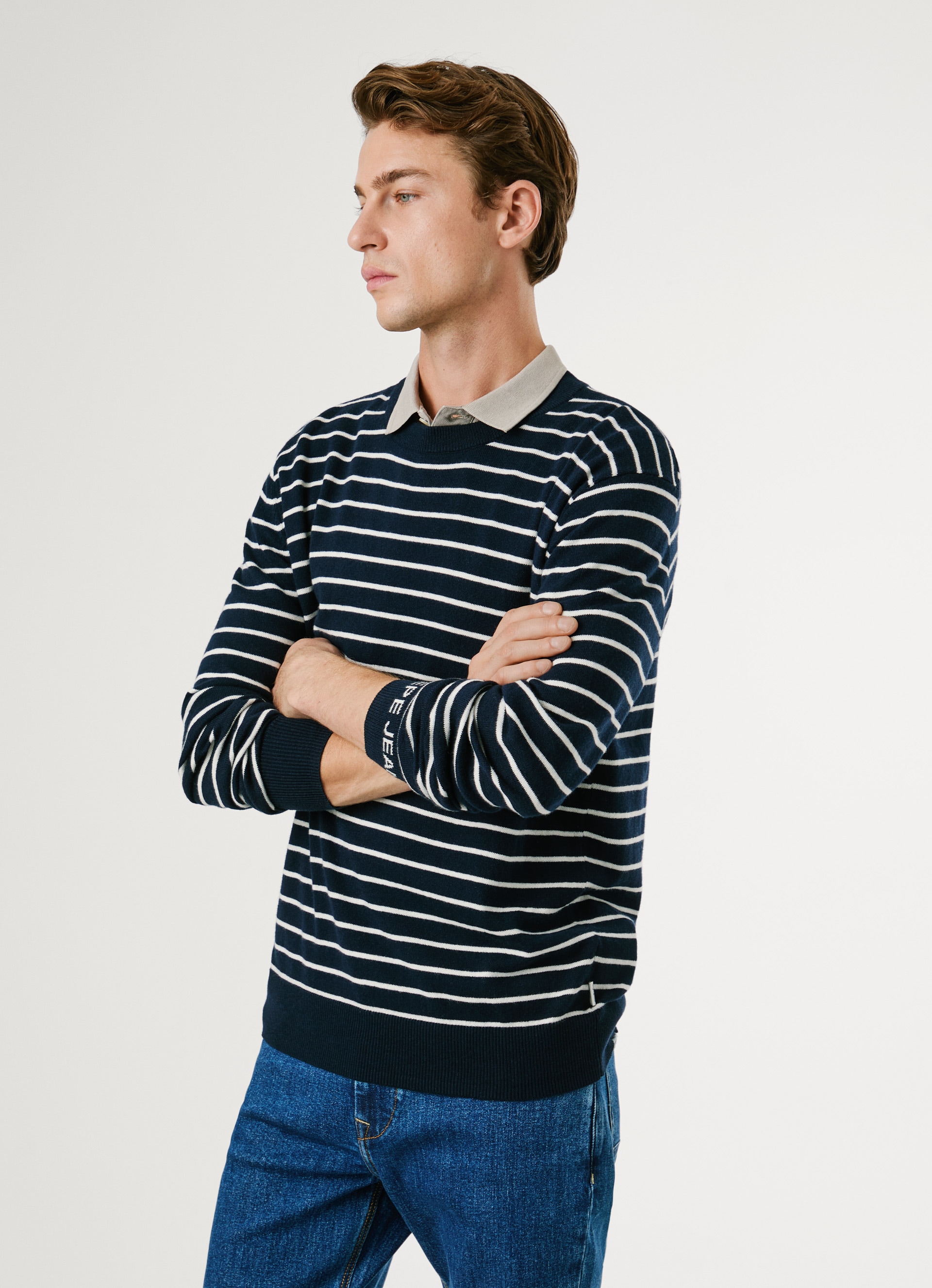 Pepe Jeans Rundhalspullover »ANDRE STRIPES« mit Kaschmir-Anteil, gestreift