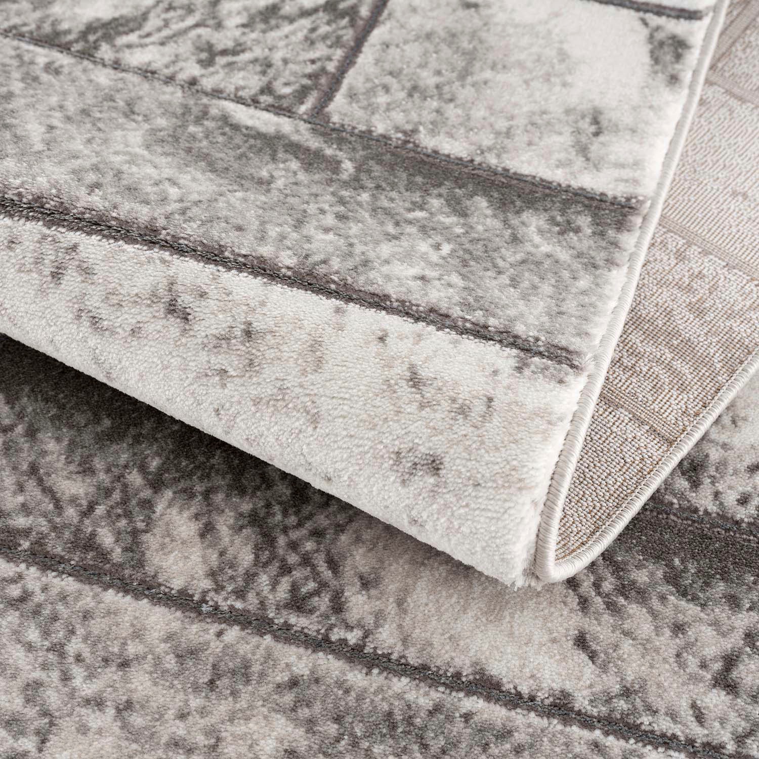 Carpet City Teppich »Noa 9250«, rund, 11 mm Höhe, Stein Optik, Kurzflor, Modern, Weicher For, Pflegeleicht