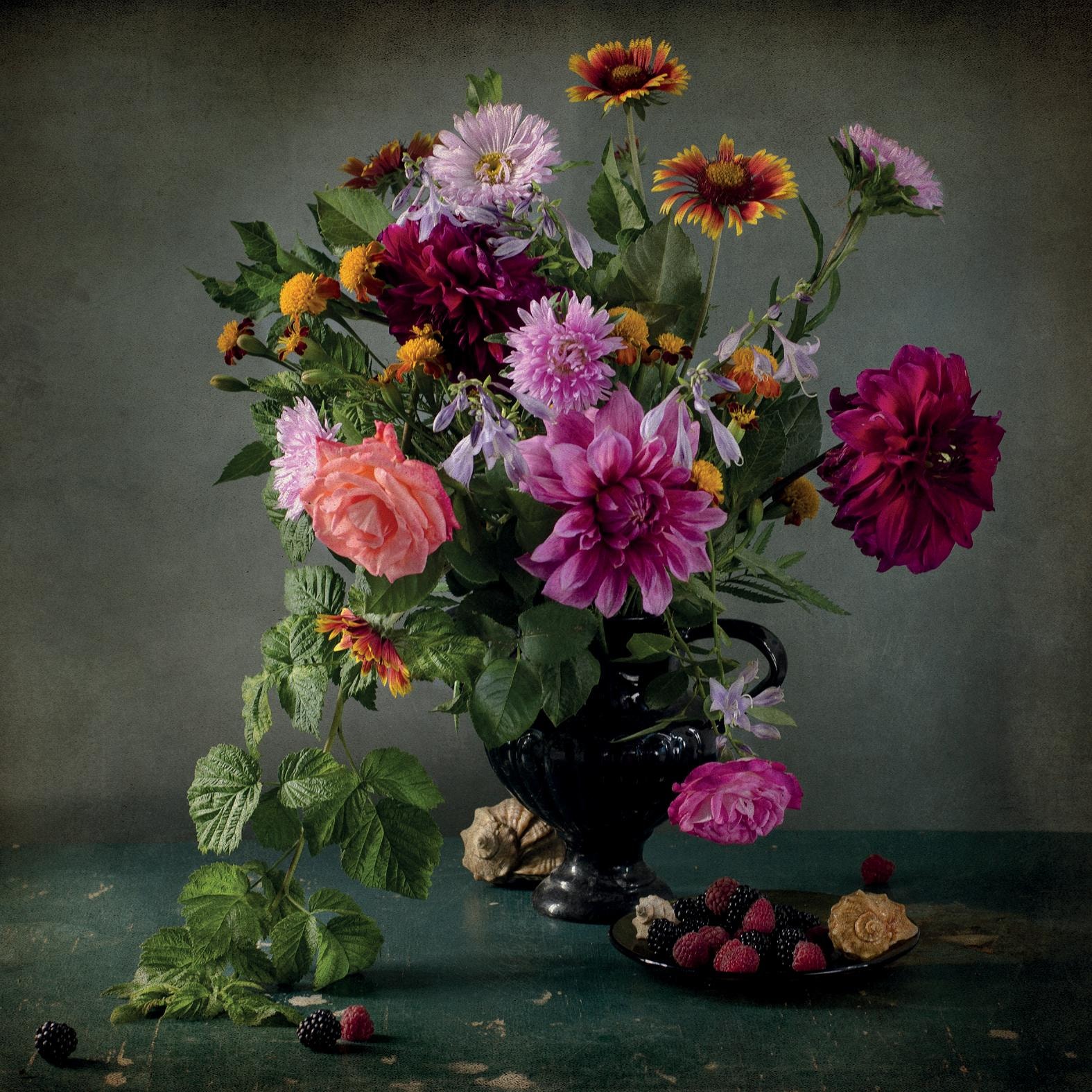 queence Dekokissen »»Blumenstrauss««, Kissenhülle ohne Füllung, 1 Stück