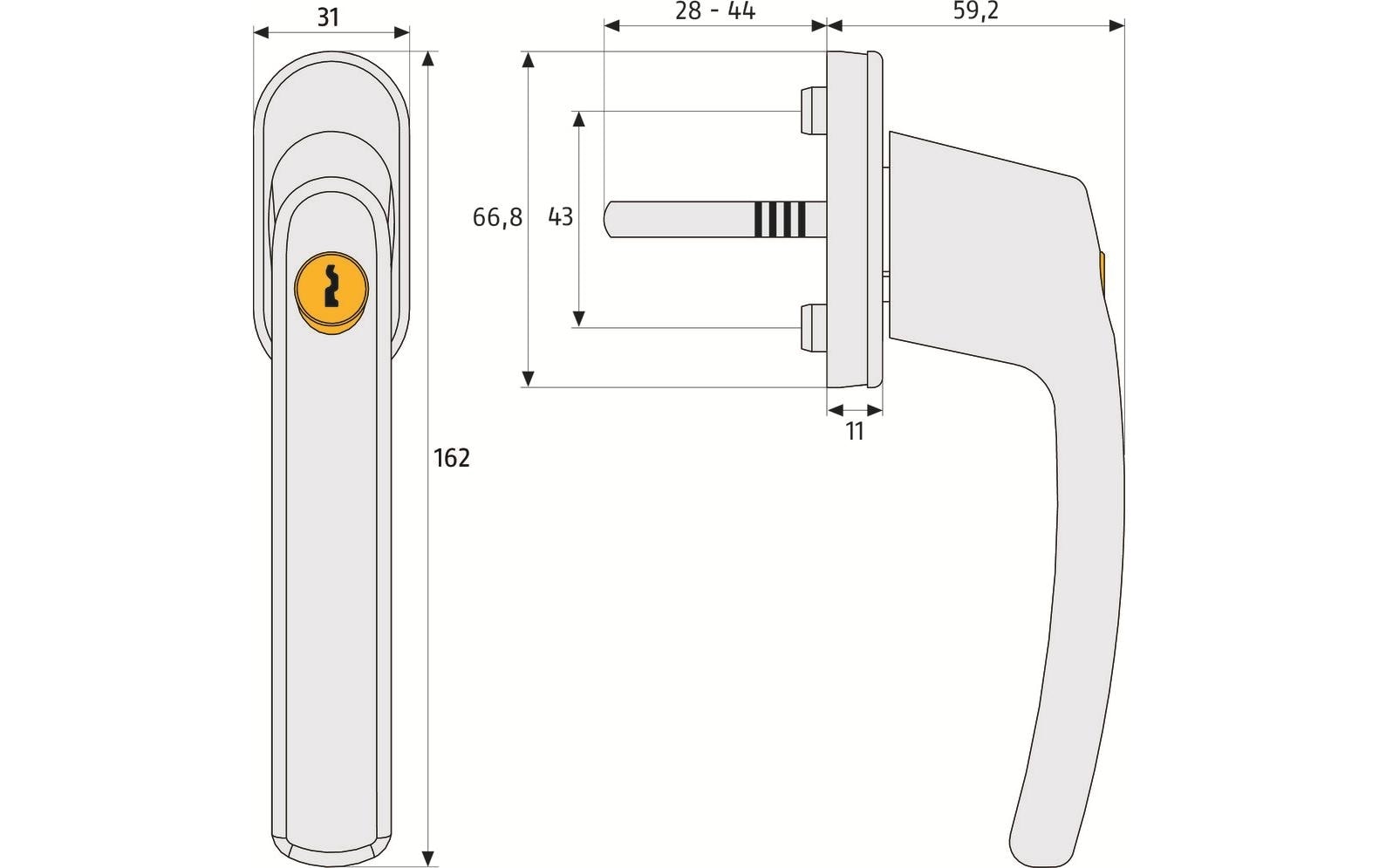 ABUS Fenstergriff »FG210 W Triples CL/DFNLI«