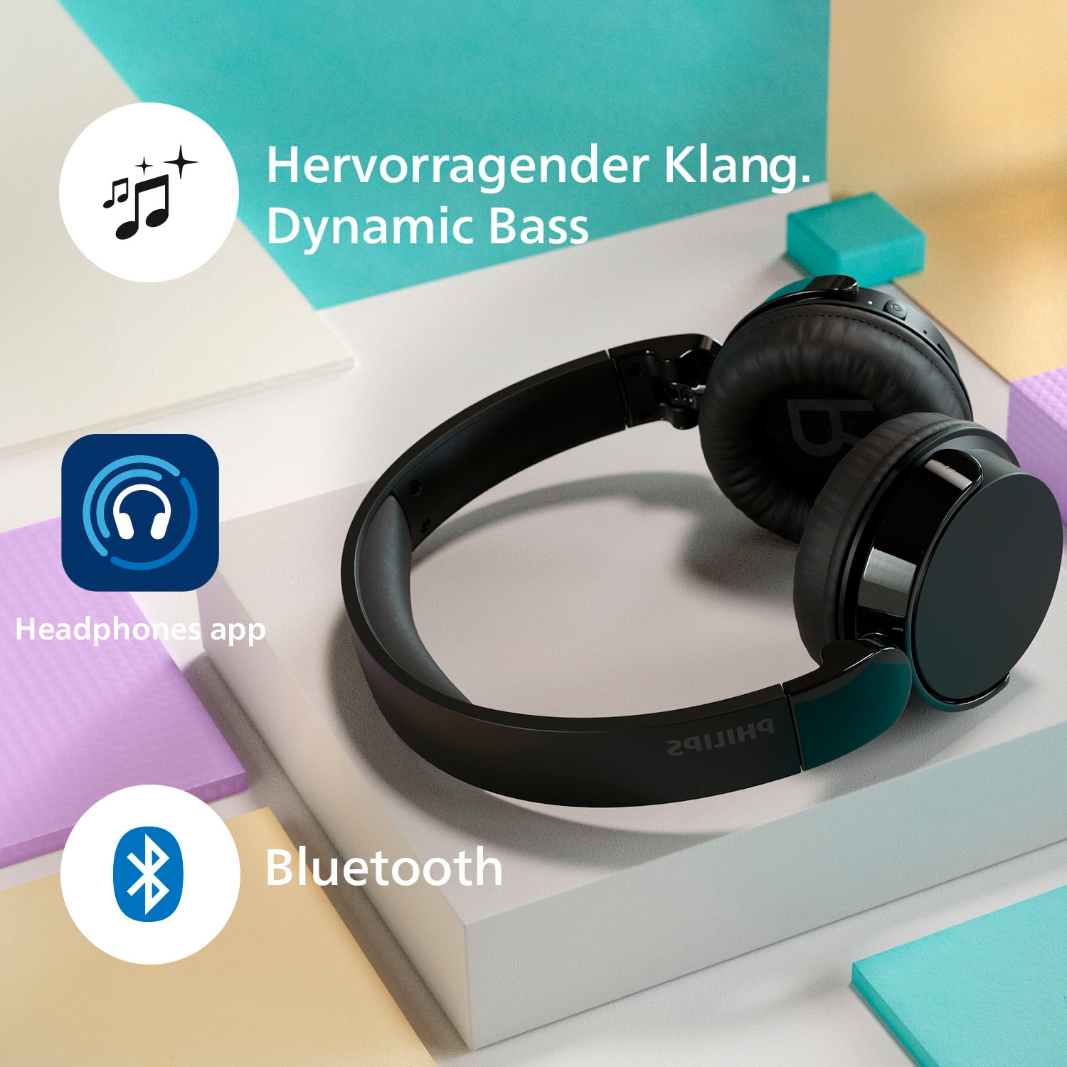 Philips On-Ear-Kopfhörer »TAH 4209«, Bluetooth-A2DP Bluetooth-AVRCP Bluetooth-HFP, Geräuschisolierung-Multi-Point-Verbindung-Sprachsteuerung-integrierte Steuerung für Anrufe und Musik