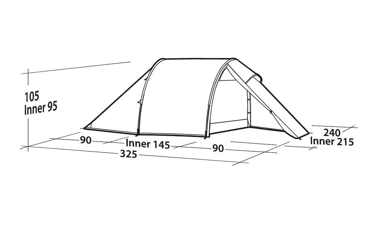 easy camp Tunnelzelt »Energy 300 Compact, 3 Personen«, 3 Personen