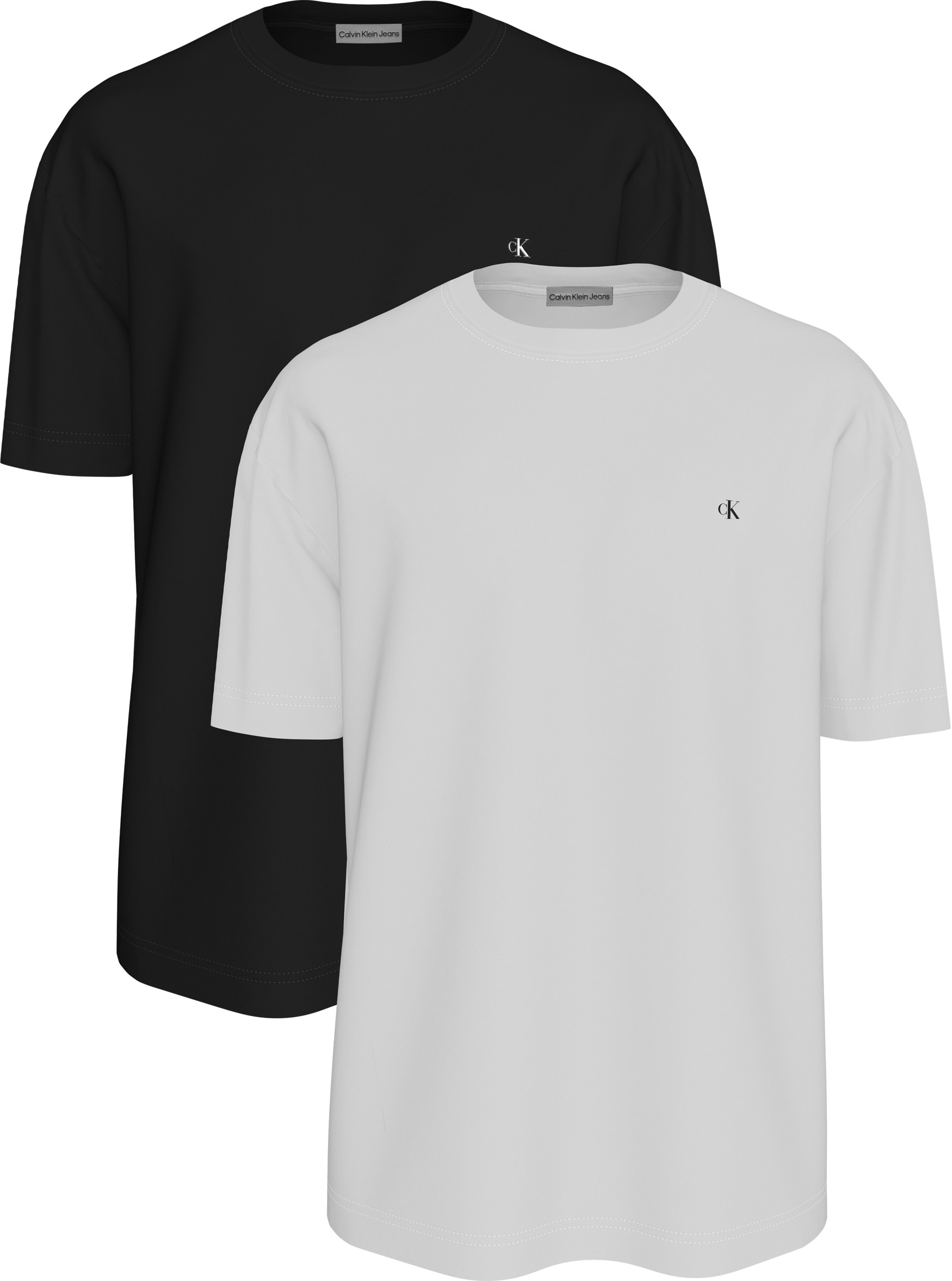 Calvin Klein Jeans T-Shirt »SS CLASSIC MONOGRAM TEE 2PK« 2 Stk. Mit Rundhalsausschnitt, regular fit
