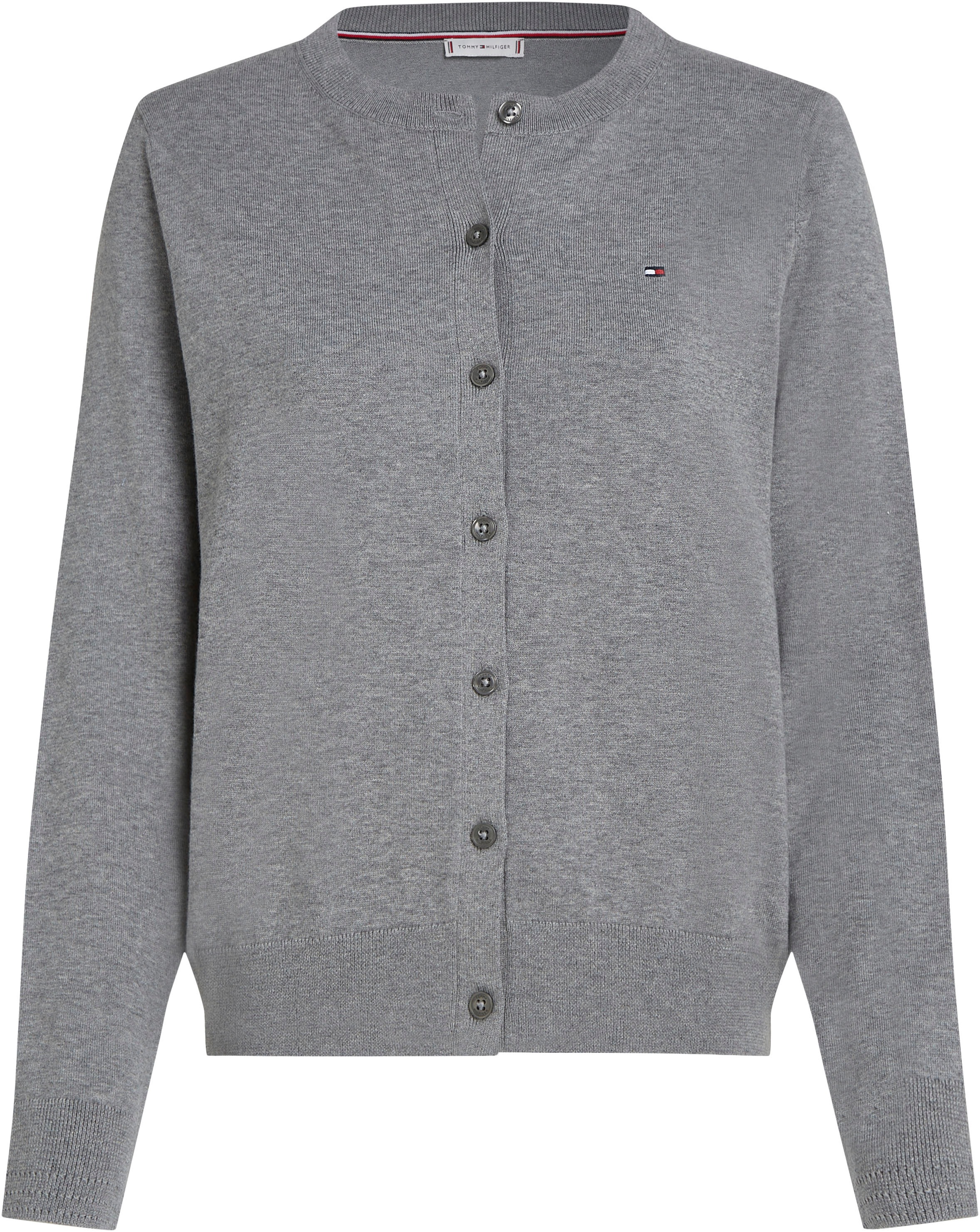 Tommy Hilfiger Cardigan »CO JERSEY STITCH CARDIGAN«, mit Logostickerei