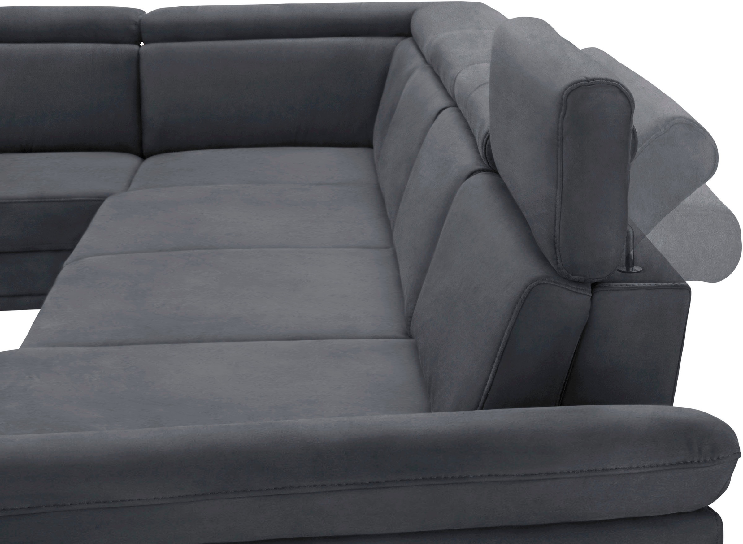 sit&more Wohnlandschaft »Scorpio U-Form«, inklusive Sitztiefenverstellung, mit Kopf- und Armteilverstellung