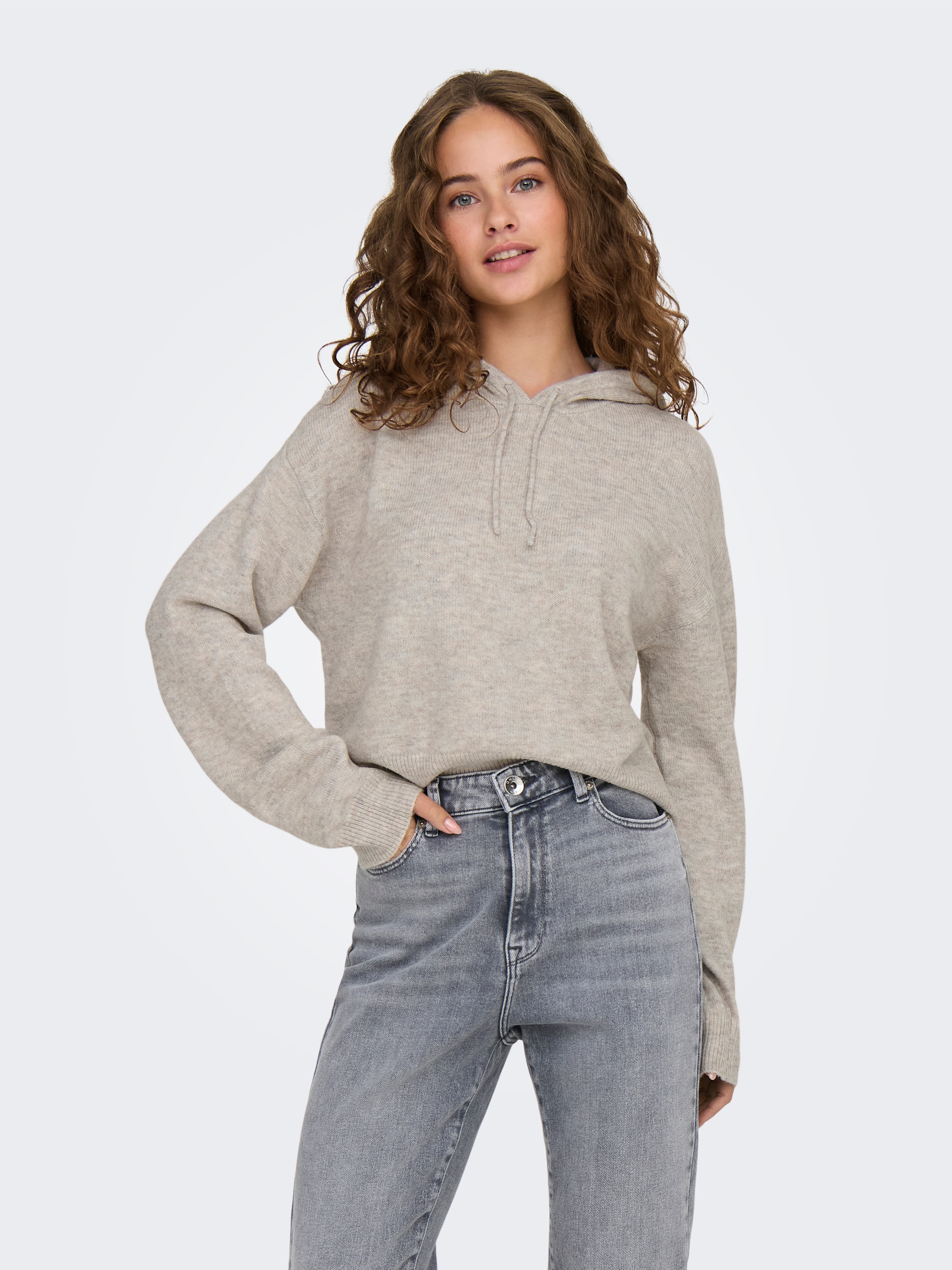 JDY Kapuzenpullover »JDYRUE LIFE L/S SHORT HOOD PUL KNT NOOS«