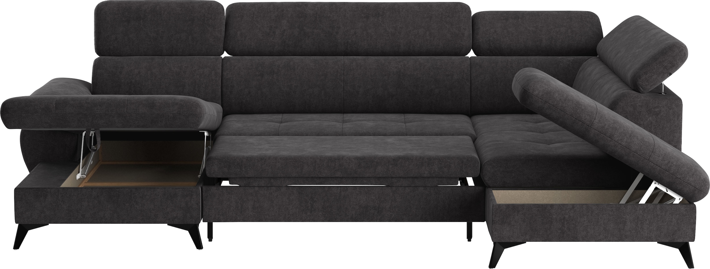 COTTA Wohnlandschaft »Hudson U-Form«, mit Kopfteilverstellung, wahlweise mit Bettfunktion & Bettkasten