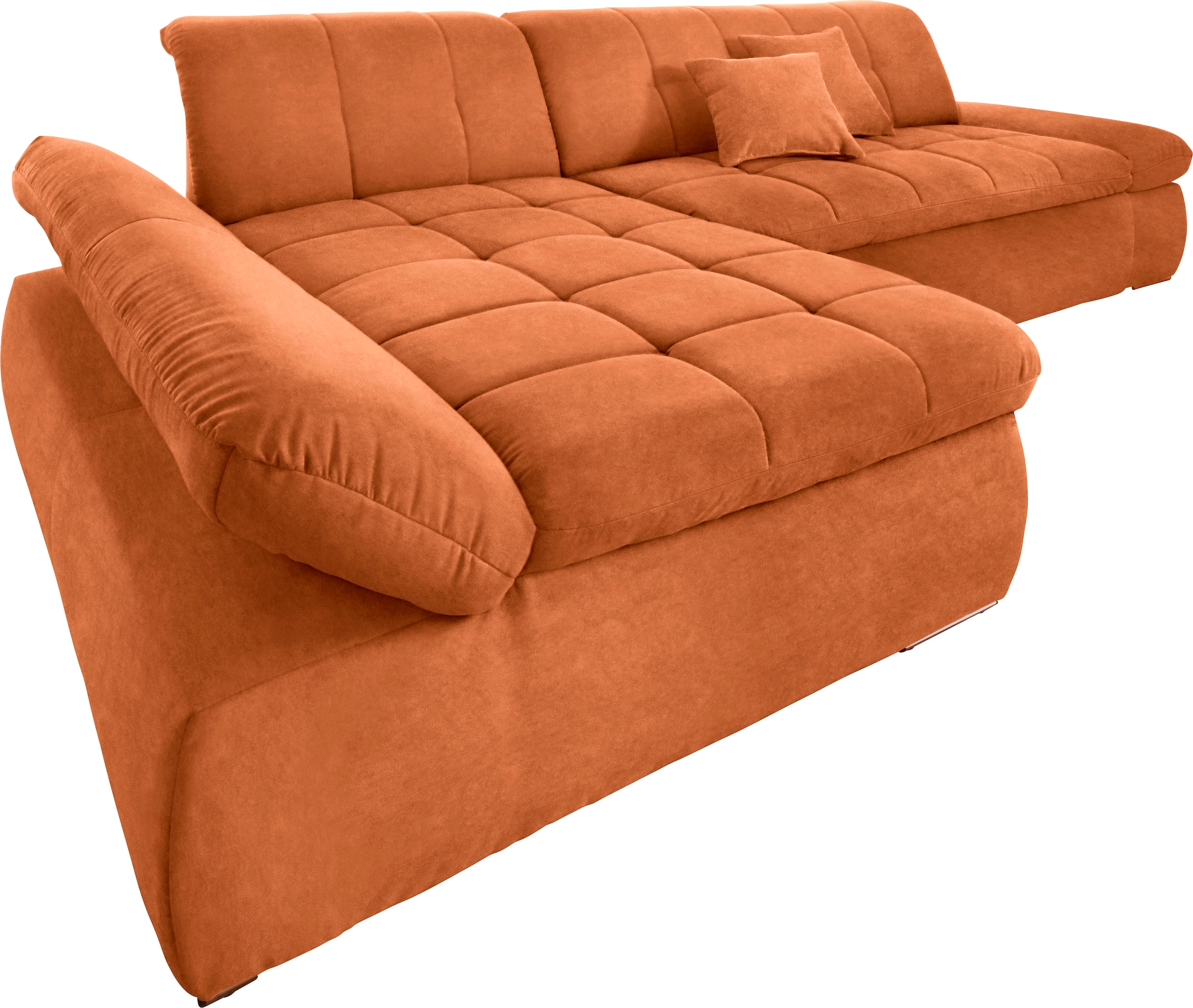 DOMO collection Ecksofa »NMoric XXL, B/T/H: 300/172/80cm, Revamierenabschluss L-Form«, wahlweise mit Bettfunktion und Armlehnverstel,lung