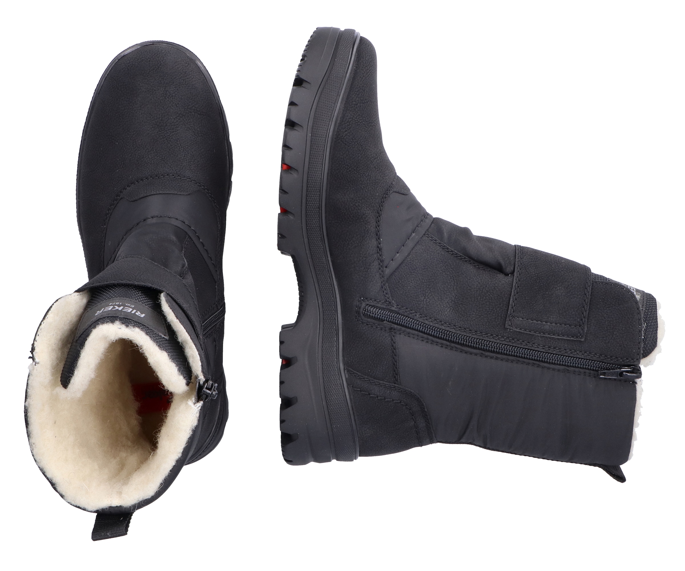 Rieker Winterstiefel, Klettboots mit Lammwollfutter, Flip Grip-Laufsohle und TEX-Membran