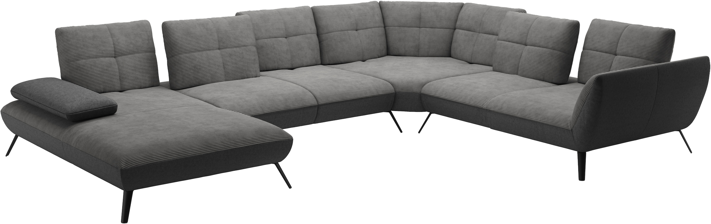 Places of Style Wohnlandschaft »Mikado U-Form«, inkl. Sitztiefenverstellung und Armteilverstellung
